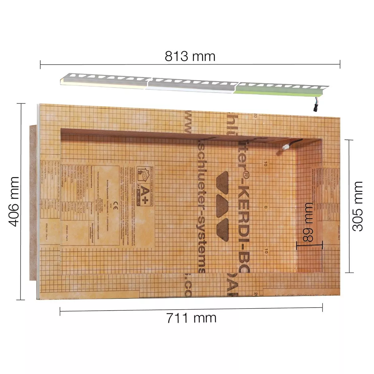 Σετ εσοχής Schlüter Kerdi Board NLT με φωτισμό LED RGB 71,1 x 30,5 x 8,9 cm Σετ εσοχής Schlüter Kerdi Board NLT με φωτισμό LED RGB 71,1 x 30,5 x 8,9 cm