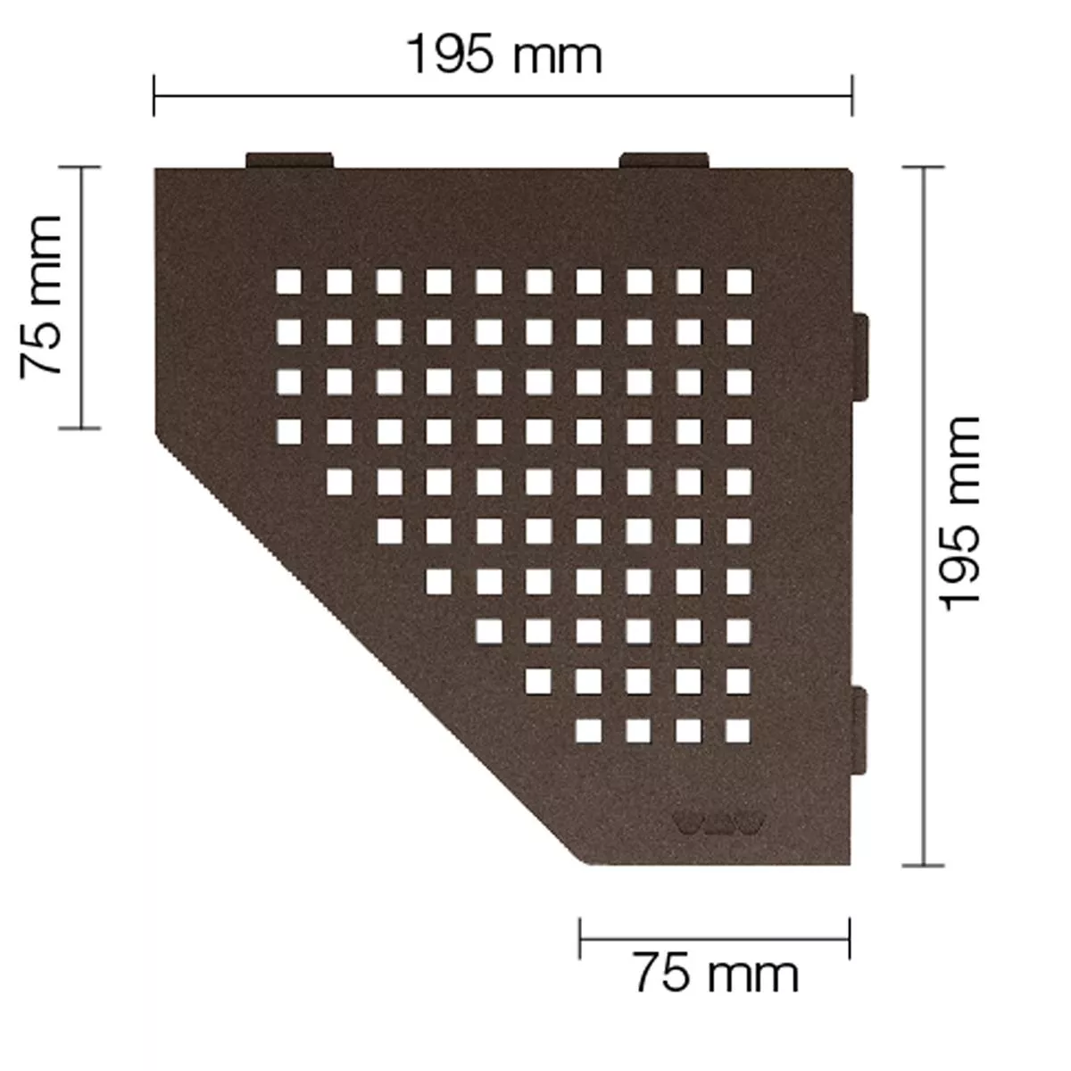 Ράφι τοίχου ντουζιέρα Schlüter 5eck 19,5x19,5cm Τετράγωνο Μπρονζέ