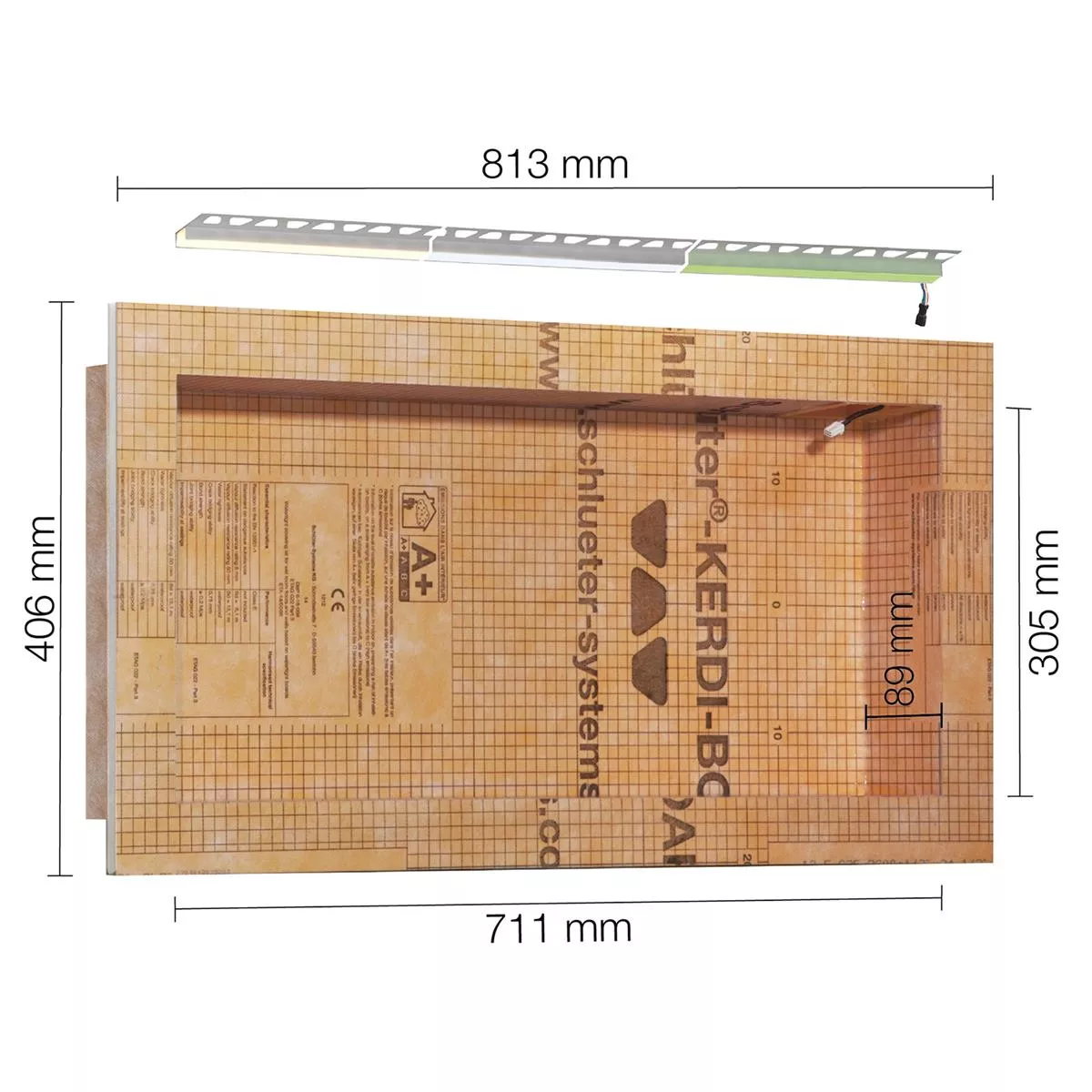 Σετ εσοχής Schlüter NLT-BR με ελεγχόμενο φωτισμό LED RGB 71,1x30,5x8,9 cm Σετ εσοχής Schlüter NLT-BR με ελεγχόμενο φωτισμό LED RGB 71,1x30,5x8,9 cm