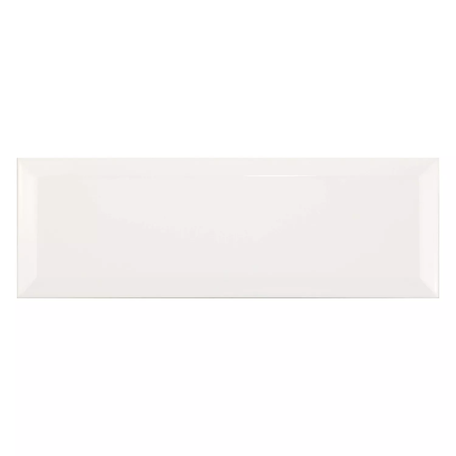 Πλακάκι μετρό Ασπρο Αστραφτερό 10x30 cm Όψη El Paso Blanco