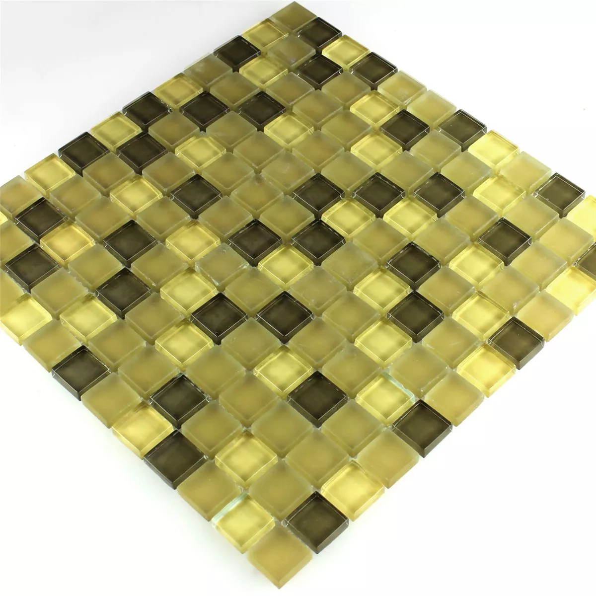 Γυάλινο Μωσαϊκό Πλακάκια Yellow 23x23x8mm