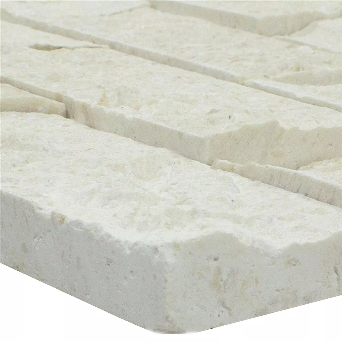 Ψηφιδωτά Πλακάκια Φυσική Πέτρα Kansas Splitface 3D Ασπρο