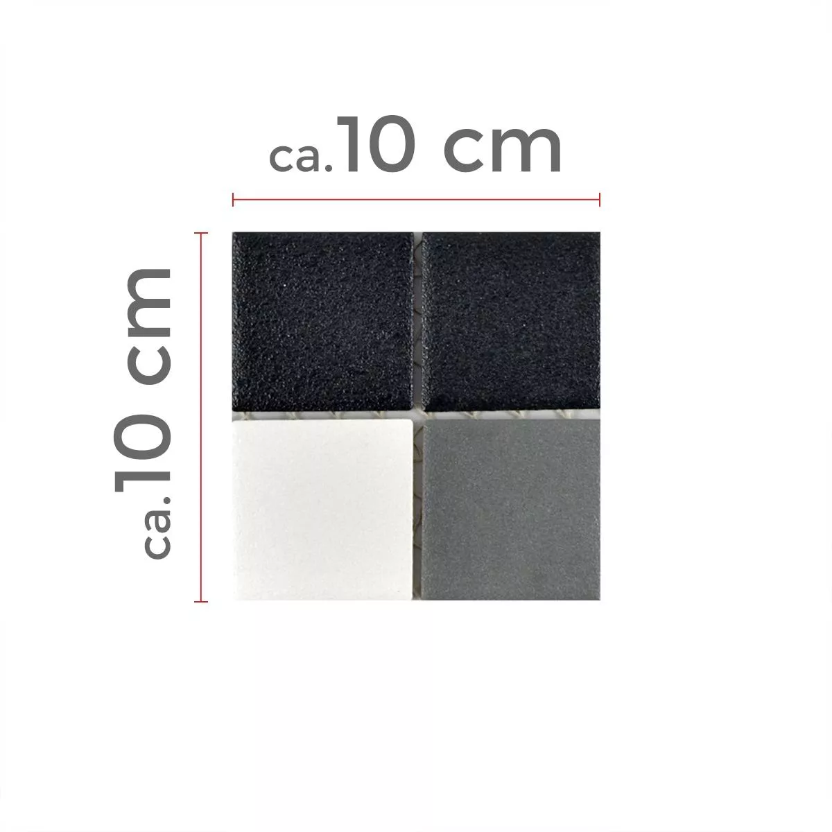 Πρότυπο από Kεραμικά Ψηφιδωτά Πλακάκια Heinmot Μαύρος Ασπρο Mέταλλο R10 Q48