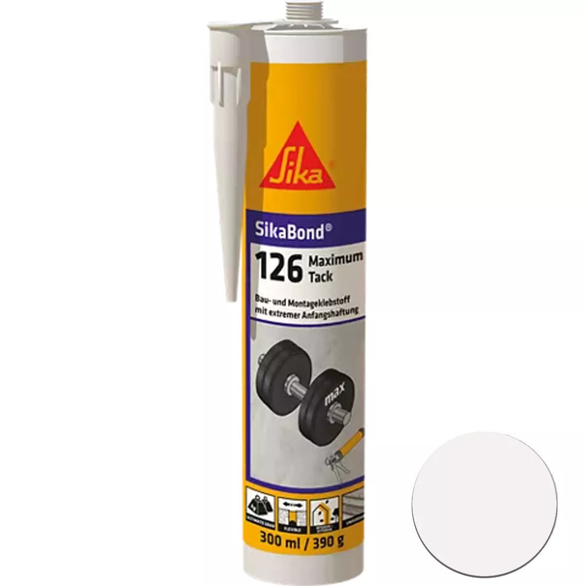 Sikabond-126 Maximum Tack Elastic Adhesive Λευκή 300 ml