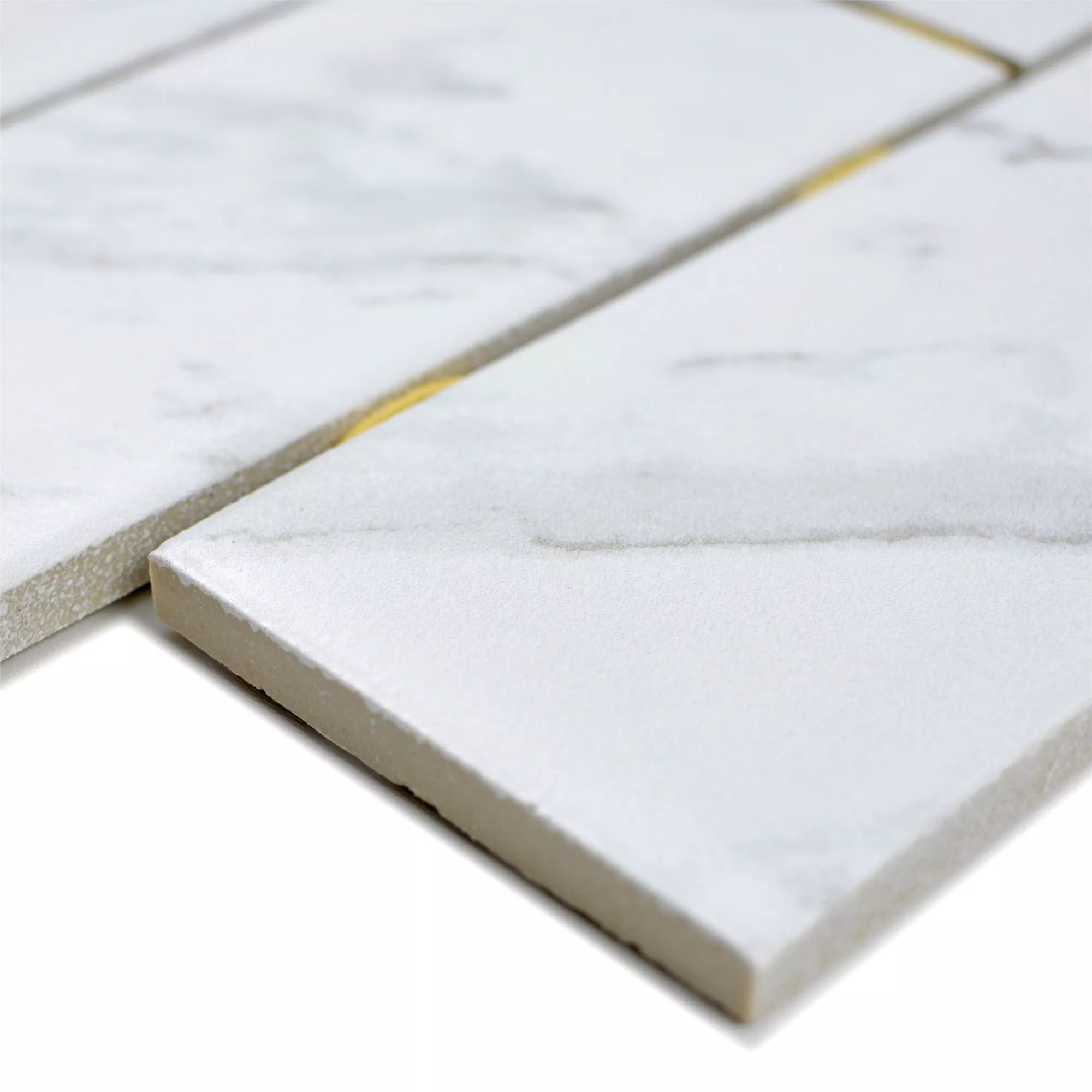Πρότυπο από Kεραμικά Ψηφιδωτά Πλακάκια Reika Brick Carrara Ασπρο