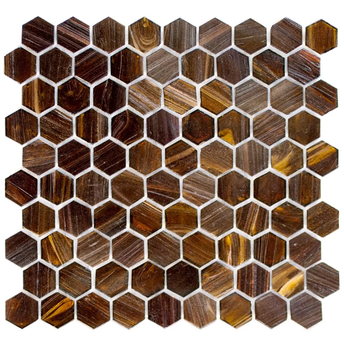 Γυάλινο Μωσαϊκό Πλακάκια Trend-Vi Hexagonal 270 Σκούρο Kαφέ