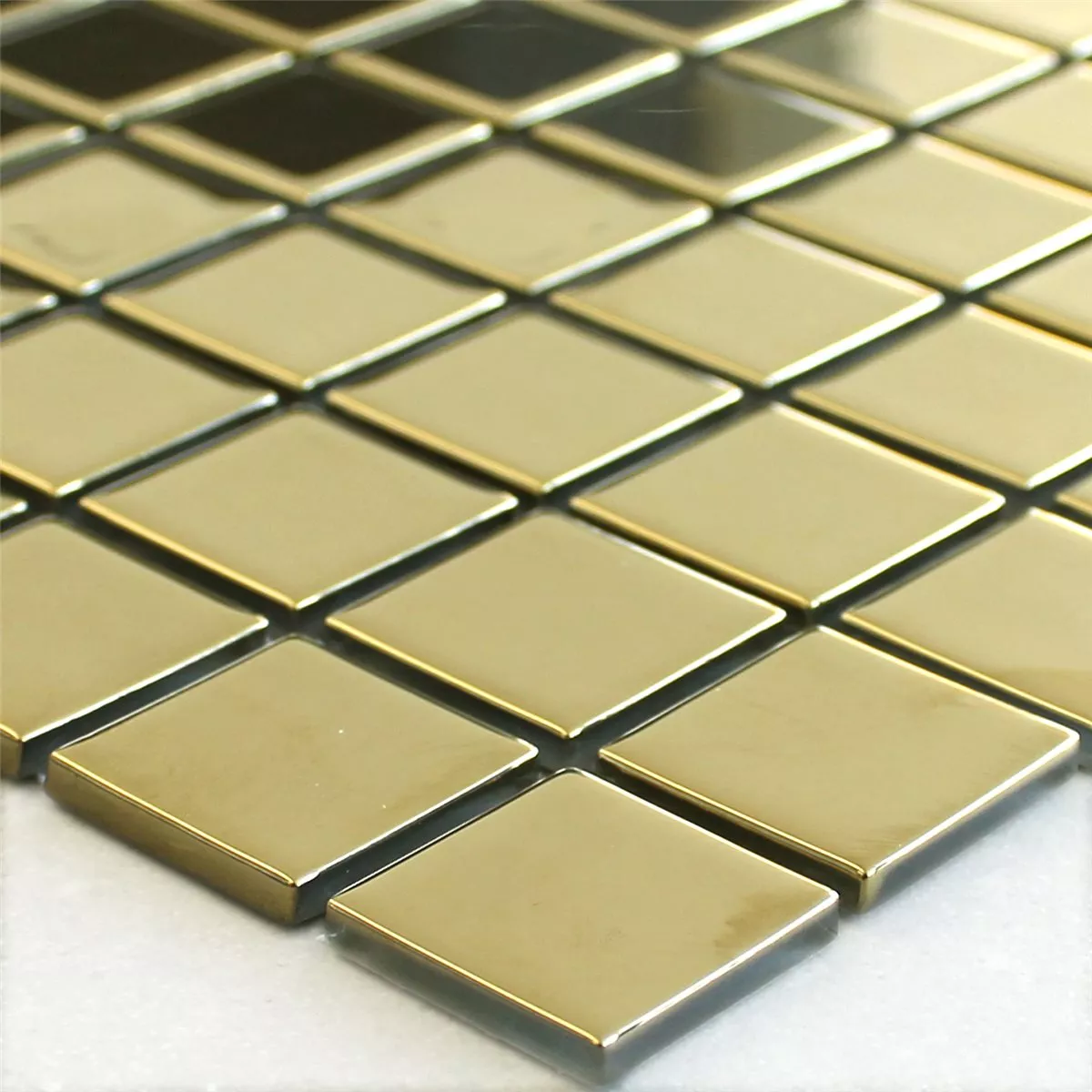 Γυάλινο Μωσαϊκό Πλακάκια Χρυσός Uni 25x25x4mm