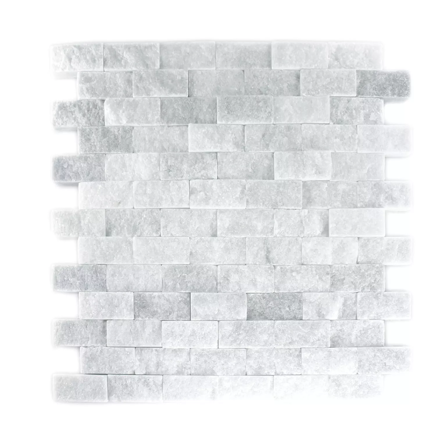 Ψηφιδωτά Πλακάκια Φυσική Πέτρα Μάρμαρο Treviso Brick Ασπρο 3D