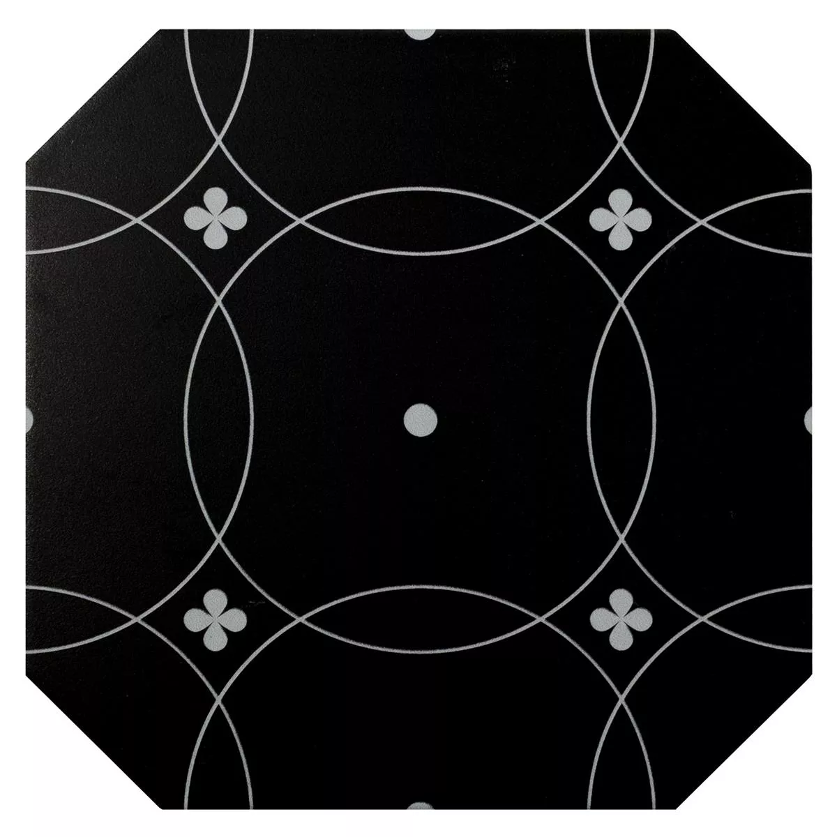Πορσελάνινα Σκεύη Πλακάκια Genexia Μαύρος Ασπρο Decor 1 Οκτάγωνο 20x20cm