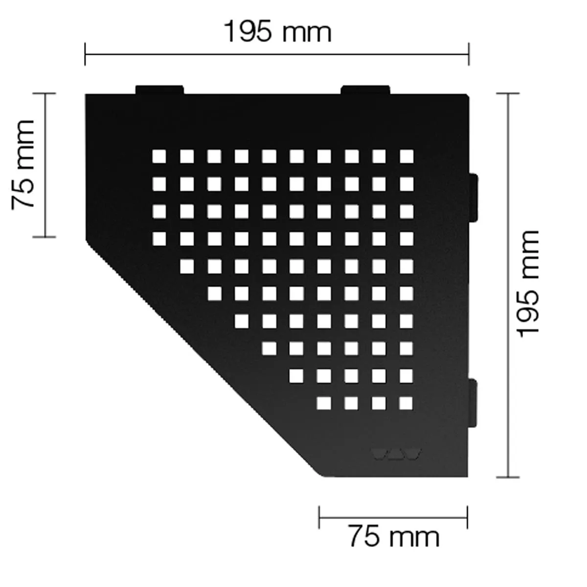 Ράφι τοίχου Ράφι ντους Schlüter 5eck 19,5x19,5cm Τετράγωνος Γραφίτης