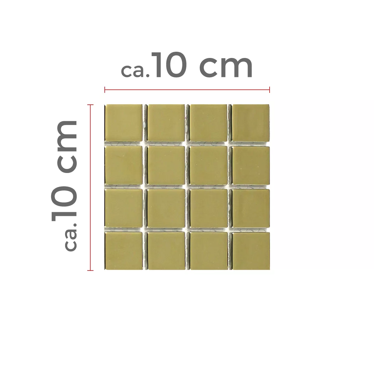 Πρότυπο από Γυάλινο Μωσαϊκό Πλακάκια Χρυσός Uni 25x25x4mm