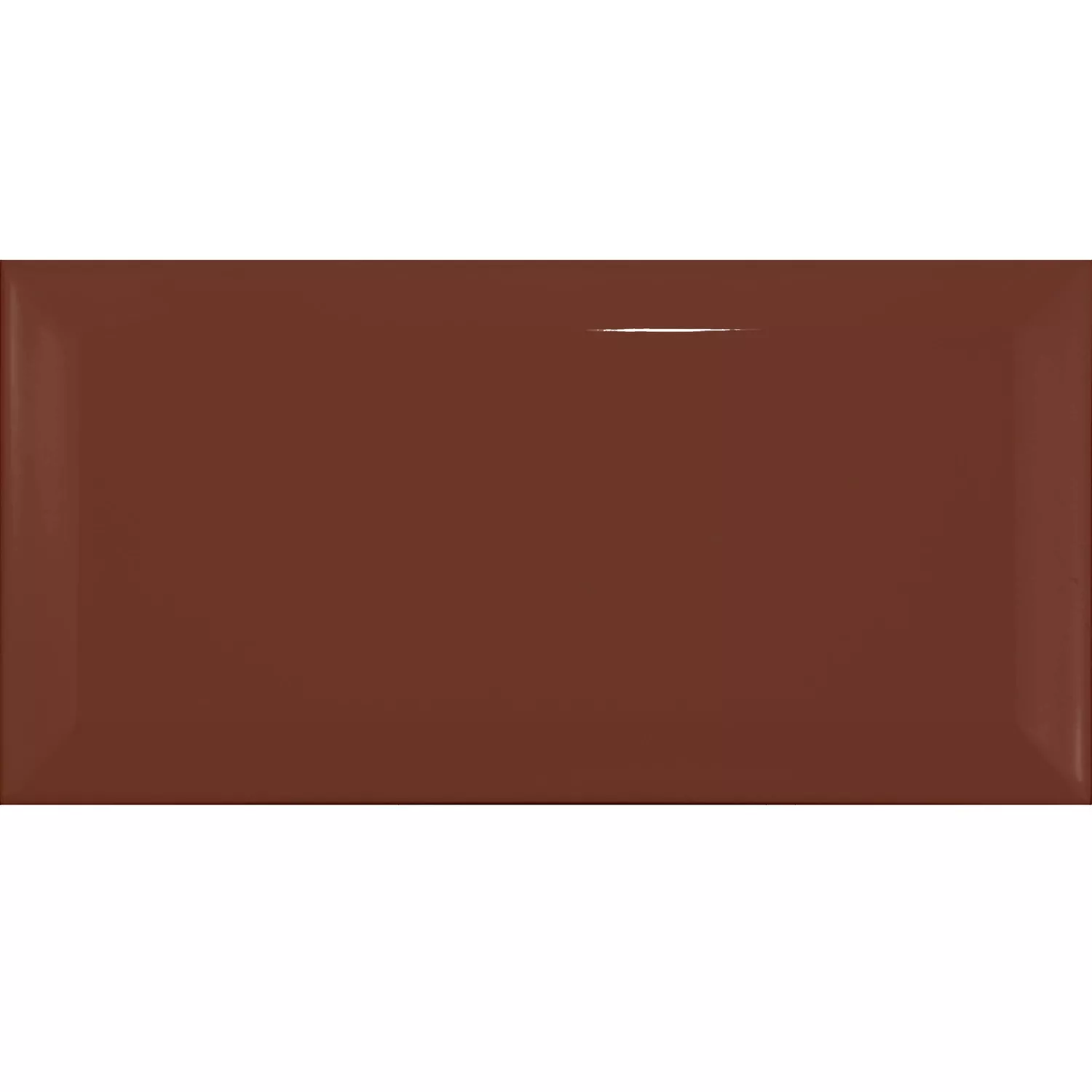 Πλακάκι μετρό Kαφέ Αστραφτερό 7,5x15 cm Όψη Pitcox Marron