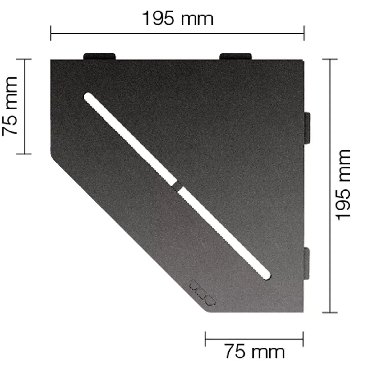 Ράφι τοίχου ντουζιέρα Schlüter 5eck 19,5x19,5cm Καθαρός Ανθρακίτης