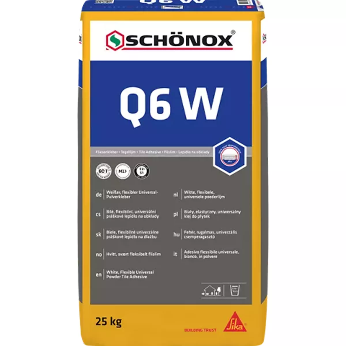 Κόλλα πλακιδίων Schönox Q6 W (τοίχου & δαπέδου) κόλλα γενικής χρήσης (25 kg) (λευκή)