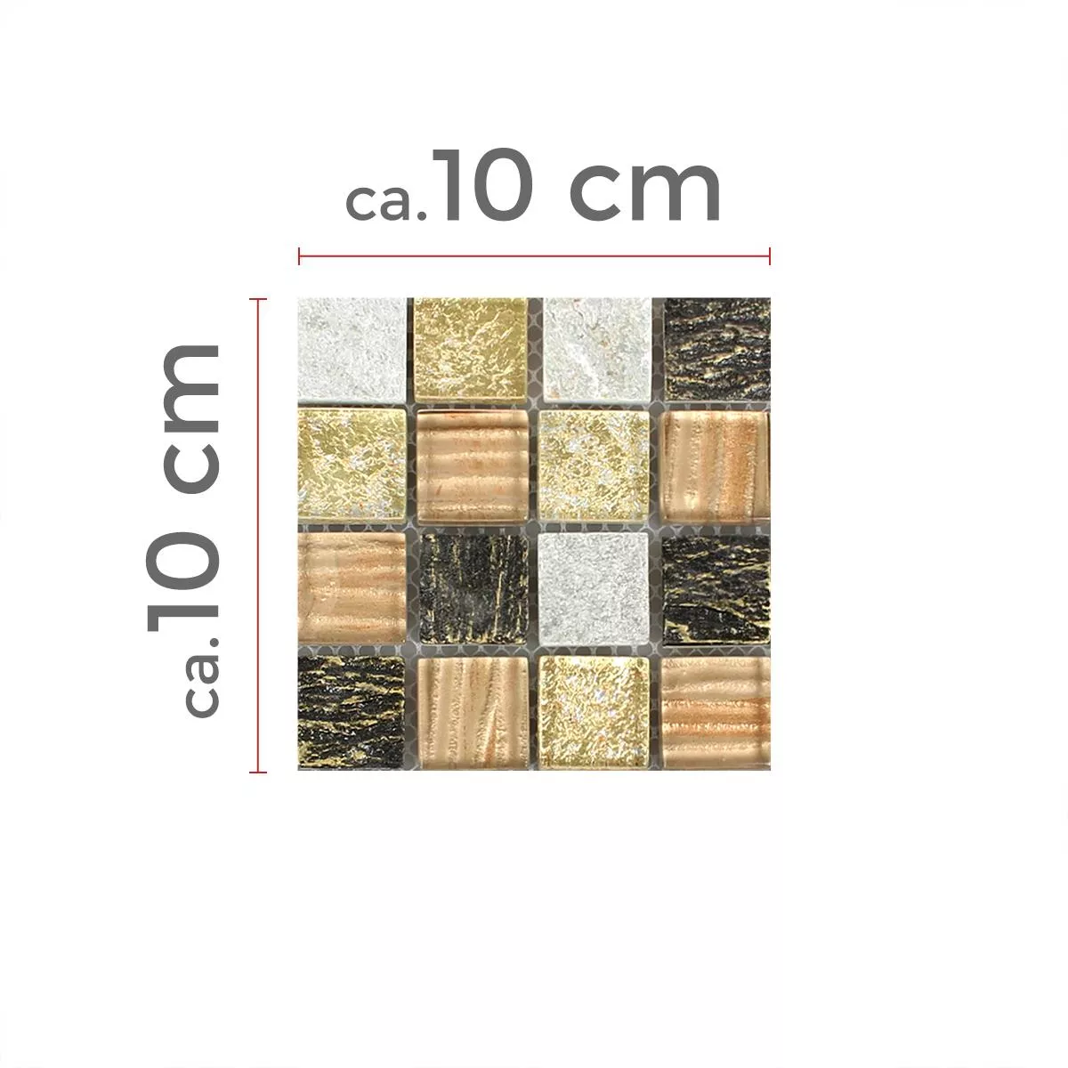 Πρότυπο από Ψηφιδωτά Πλακάκια Ποτήρι Πέτρα Mix Canova Χρυσός Kαφέ