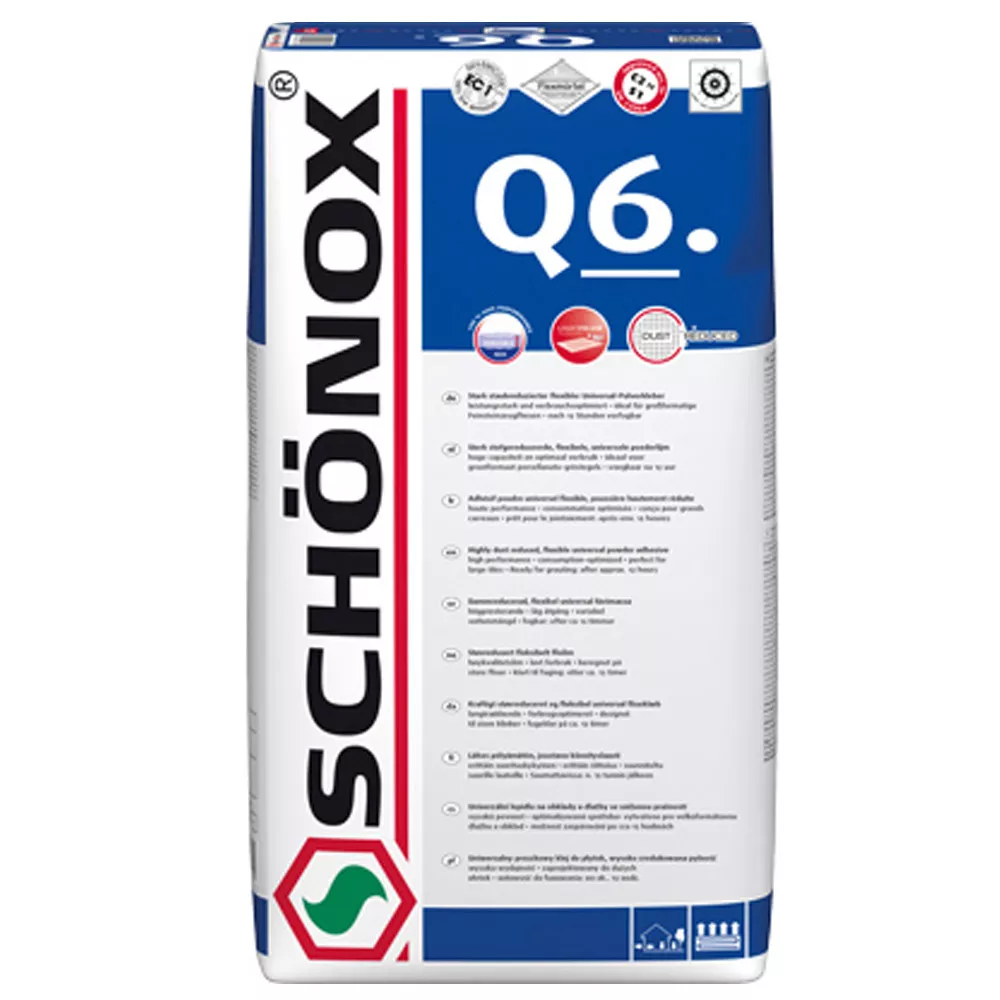 Κόλλα πλακιδίων Schönox Q6 - (τοίχου &amp; δαπέδου) κόλλα γενικής χρήσης (25 kg)