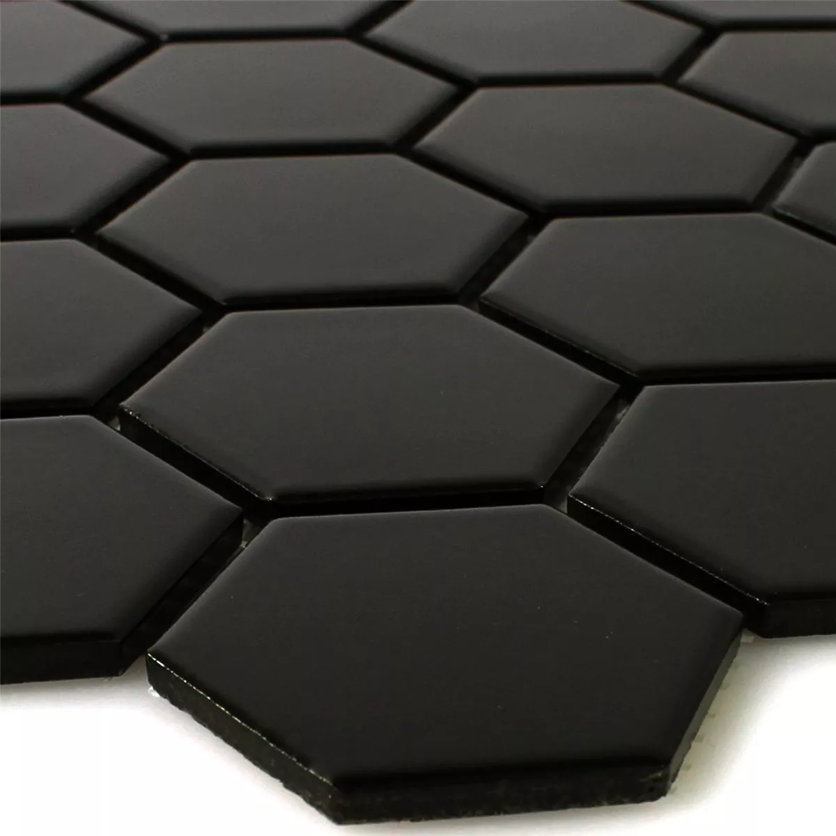 Πρότυπο από Ψηφιδωτά Πλακάκια Kεραμικά Εξάγωνο Μαύρος Παγωμένος H51