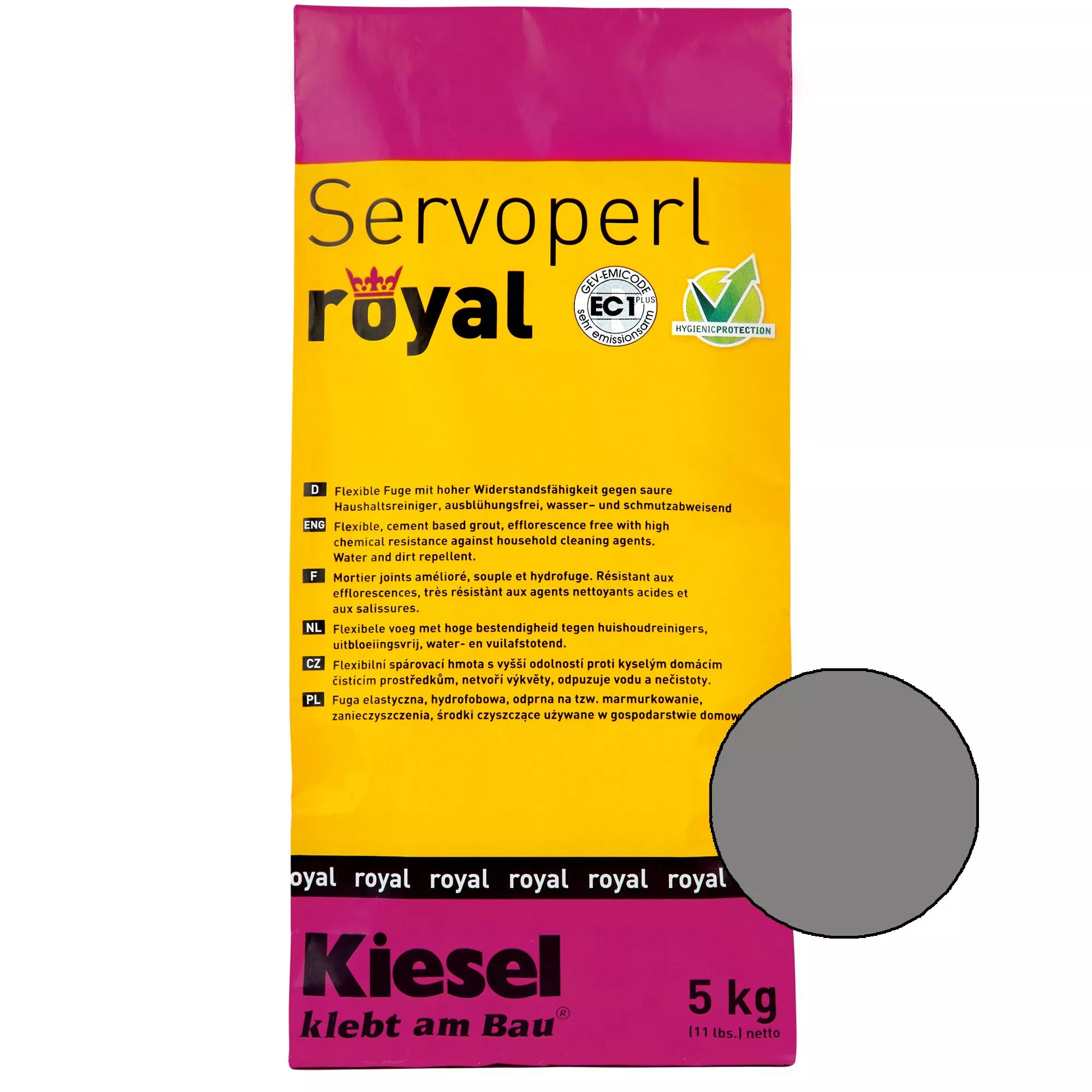 Kiesel Servoperl royal - ένωση αρμών - 5 κιλά μεσαίο γκρι