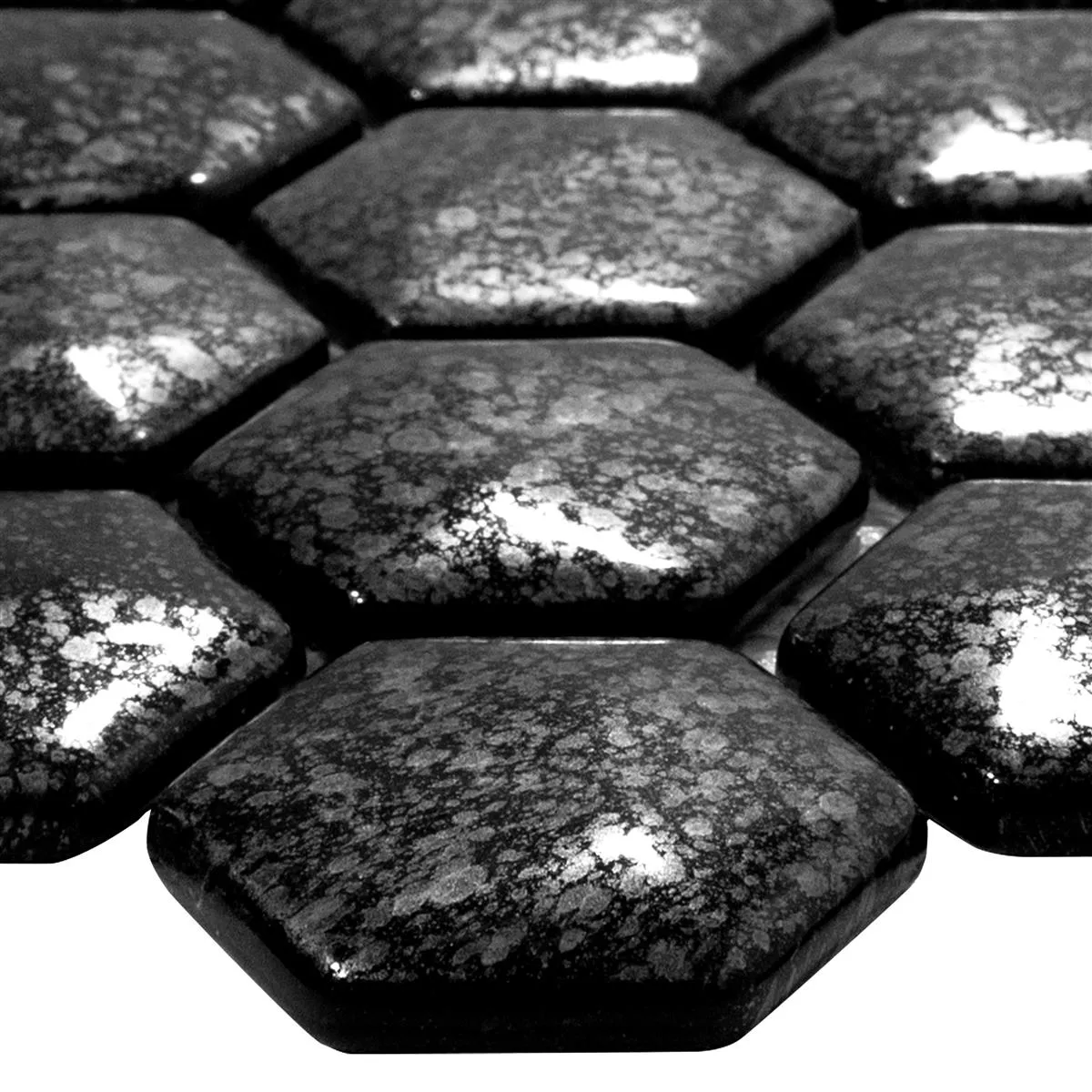 Γυάλινο Μωσαϊκό Πλακάκια Leopard Εξάγωνο 3D Γκρί