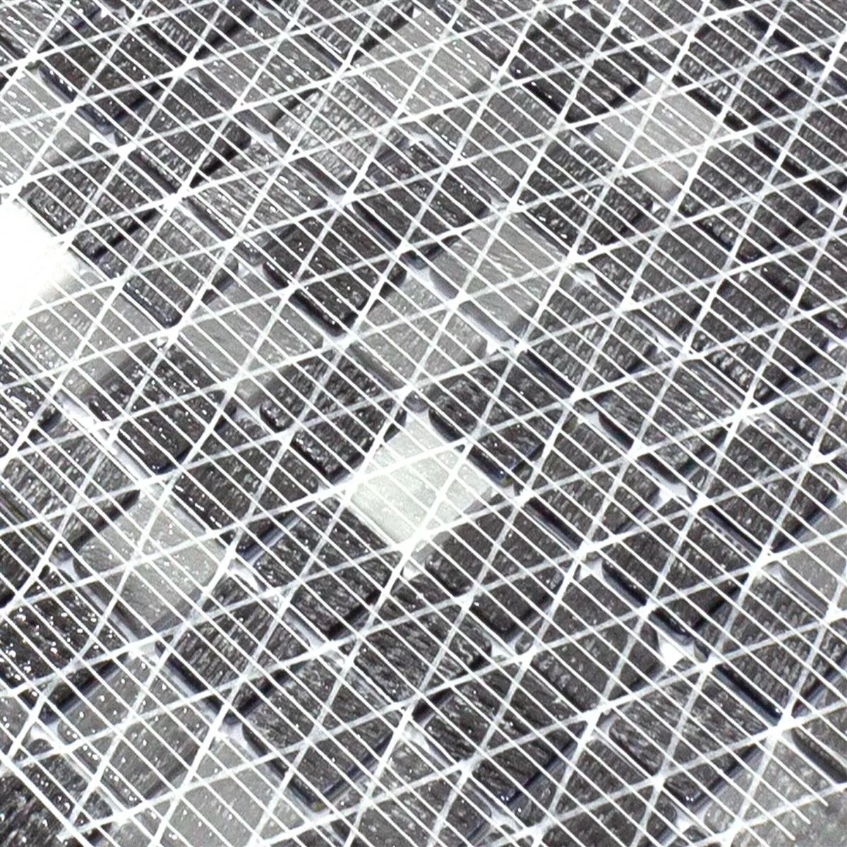 Πρότυπο από Γυάλινο Μωσαϊκό Πλακάκια Silvertown Ανθρακίτης Metallic 25x25mm