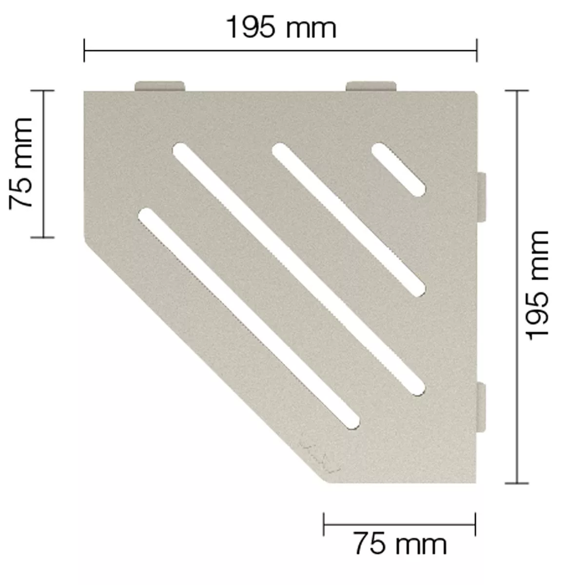 Ράφι τοίχου ντους Schlüter 5-γωνίες 19,5x19,5cm Κρέμα κυμάτων