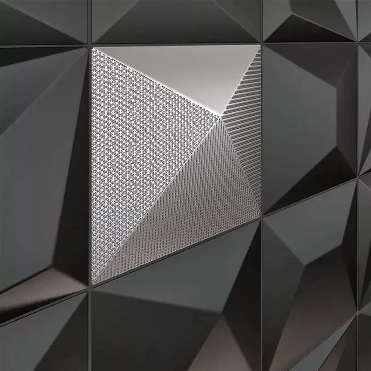 Πλακάκια Tοίχου Skyline 3D Techno Αποκλειστικός Δομημένος Ασήμι
