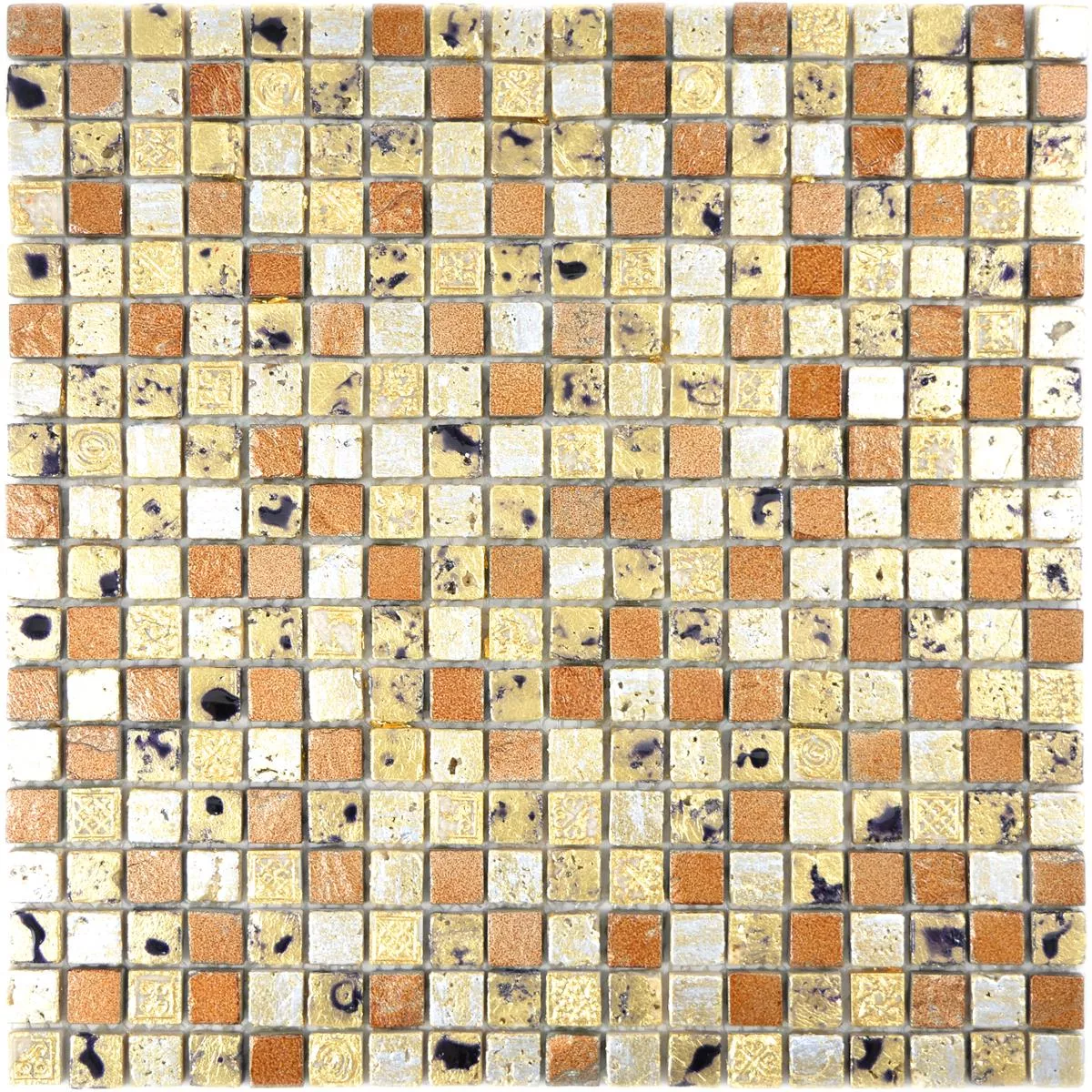 Πρότυπο από Φυσική Πέτρα Ρητίνη Ψηφιδωτά Πλακάκια Lucky Χρυσός Μπρούντζος