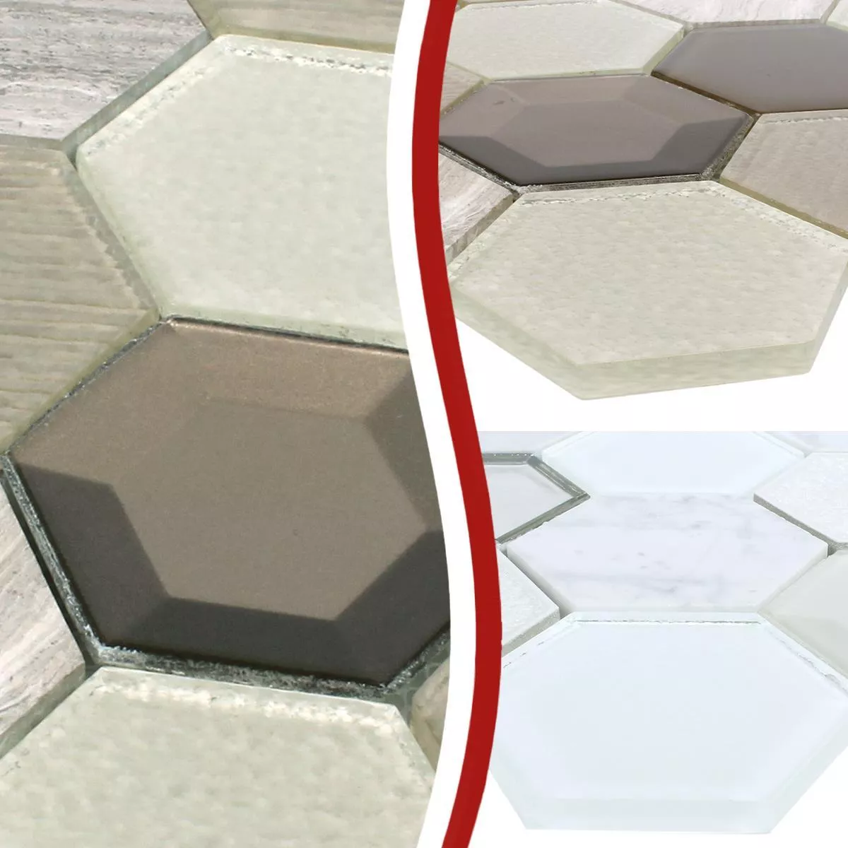 Πρότυπο από Ψηφιδωτά Πλακάκια Εξάγωνο Concrete Ποτήρι Φυσική Πέτρα Mix 3D