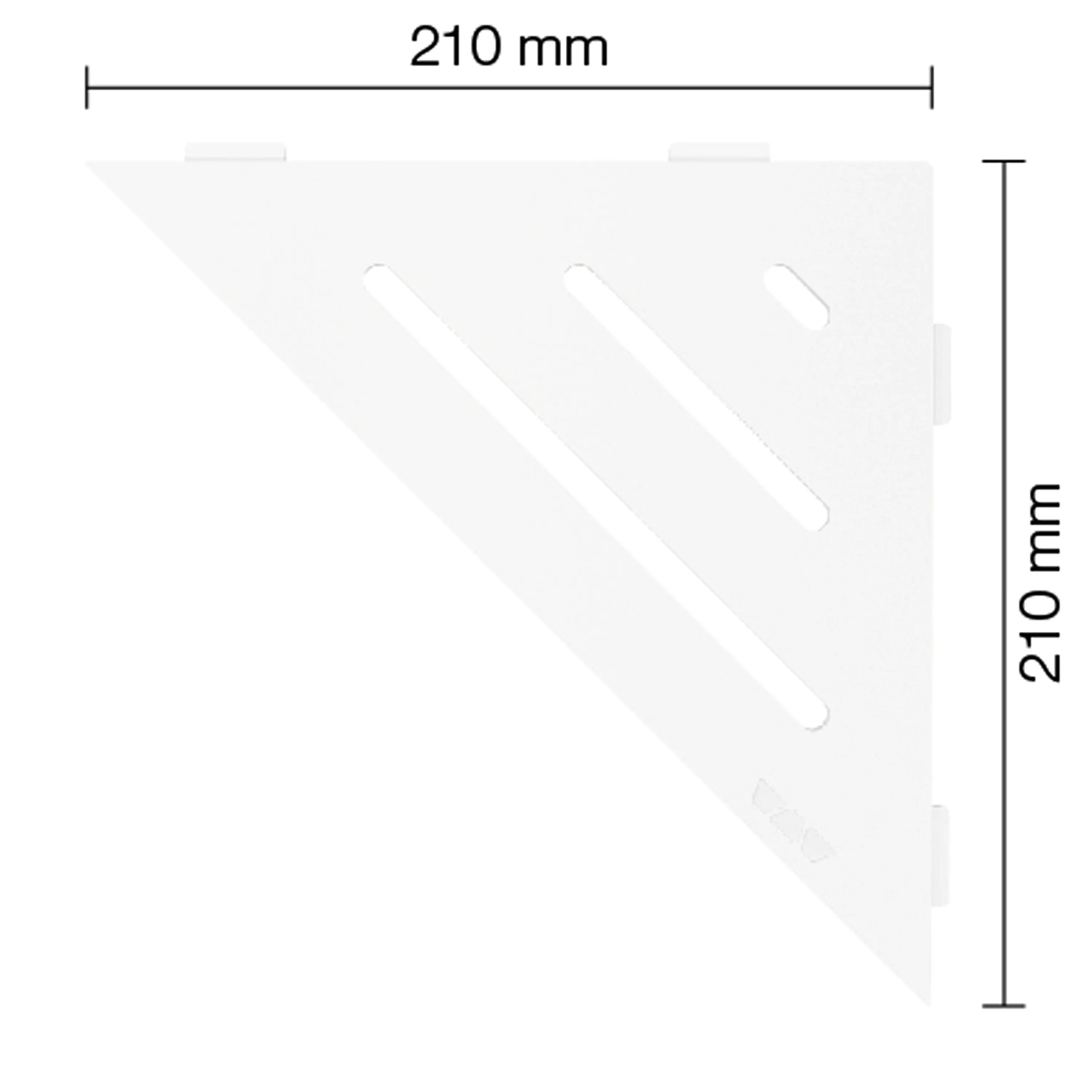 Ράφι τοίχου ντουζιέρα Schlüter τρίγωνο 21x21cm λευκό κυματιστό