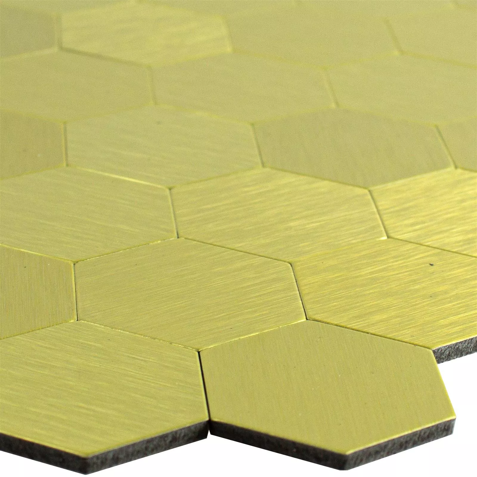 Πρότυπο από Ψηφιδωτά Πλακάκια Mέταλλο Aυτοκόλλητες Vryburg Χρυσός Εξάγωνο