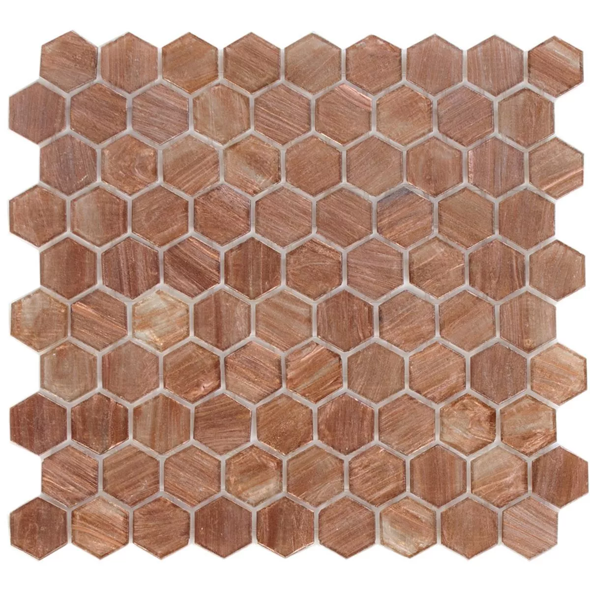 Γυάλινο Μωσαϊκό Πλακάκια Trend-Vi Hexagonal 222 Χαλκός Kαφέ