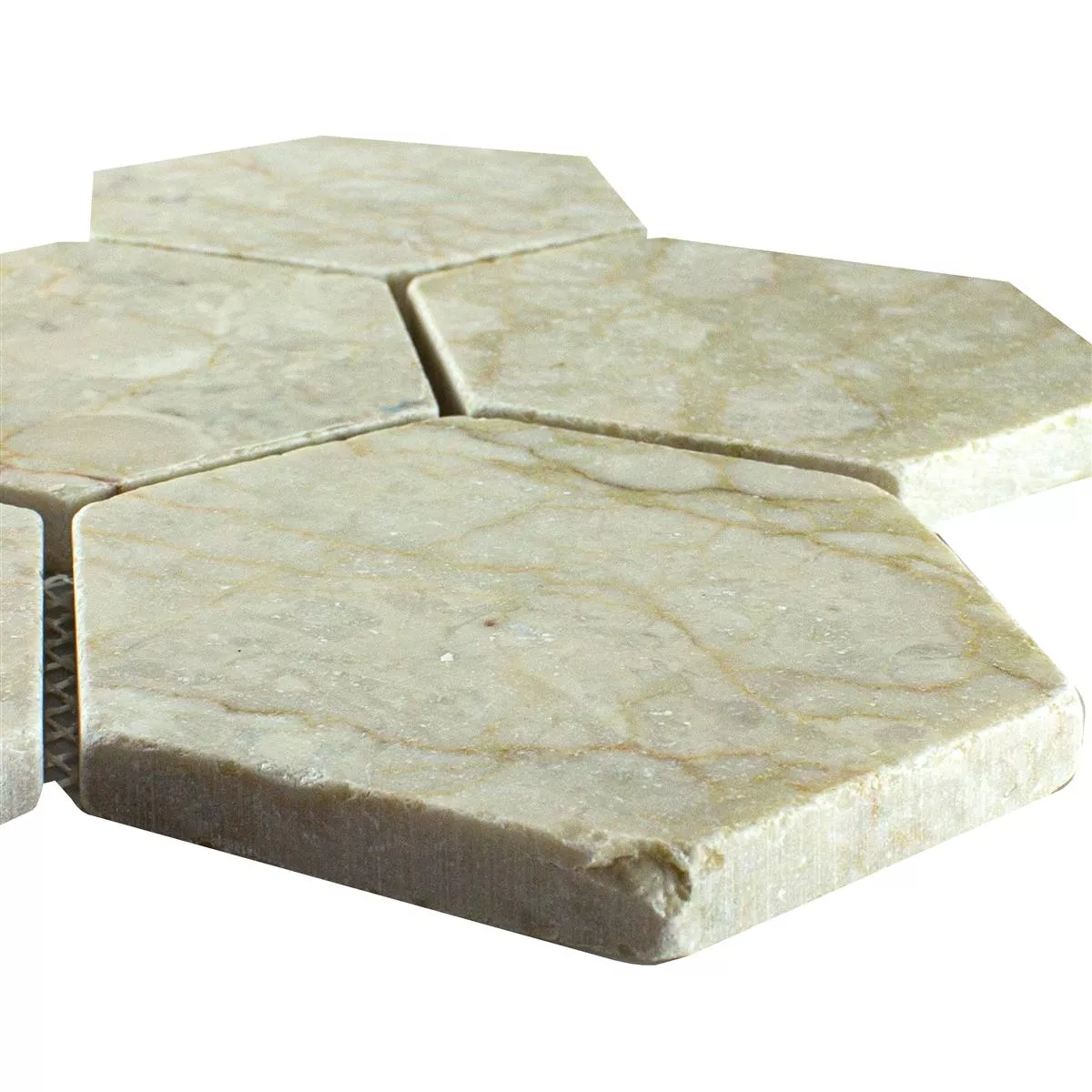 Πρότυπο από Μάρμαρο Φυσική Πέτρα Ψηφιδωτά Πλακάκια Maracay Εξάγωνο Botticino