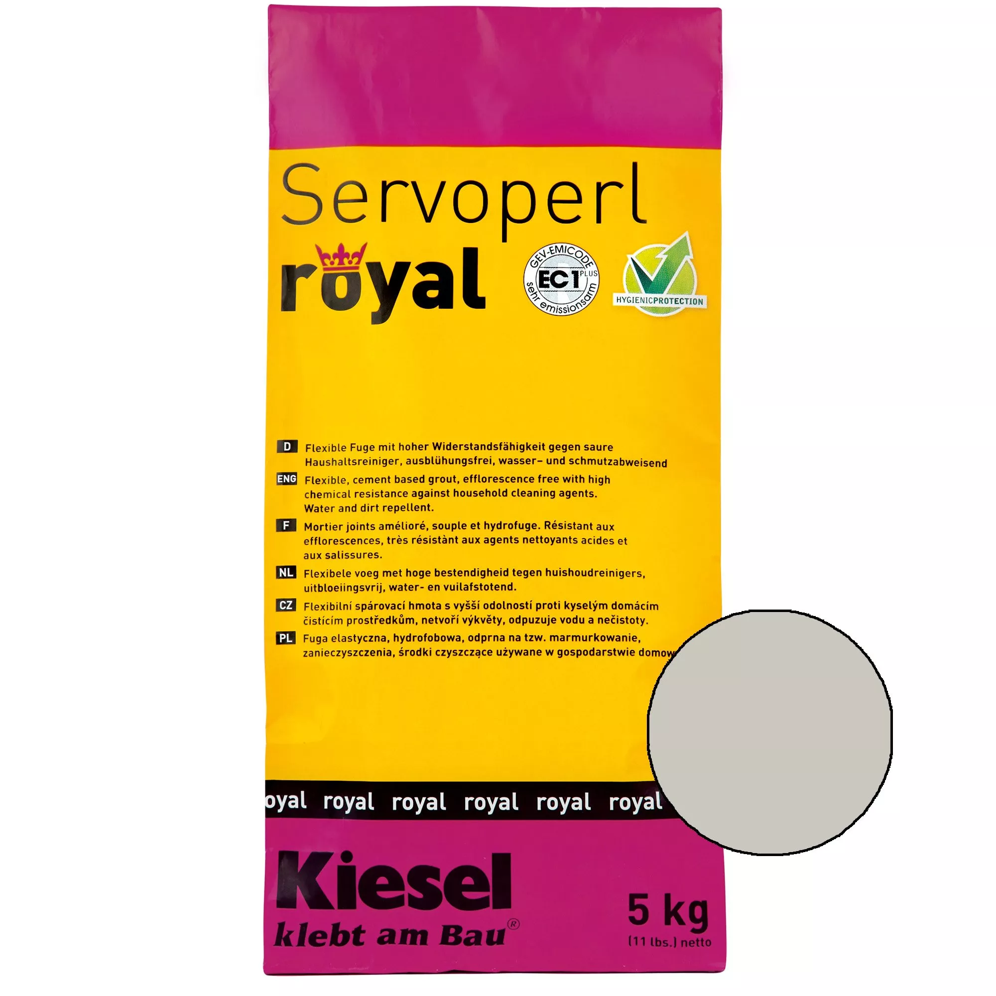 Kiesel Servoperl royal - ένωση αρμών - 5 κιλά ασημί γκρι