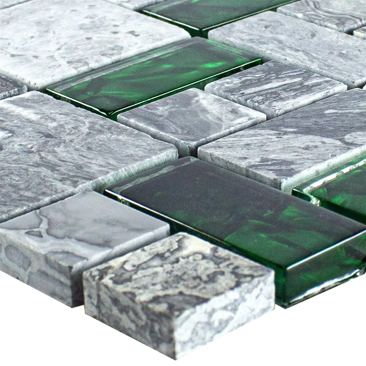Μωσαϊκό Από Γυαλί Φυσική Πέτρα Πλακάκια Sinop Γκρί Πράσινος 2 Mix