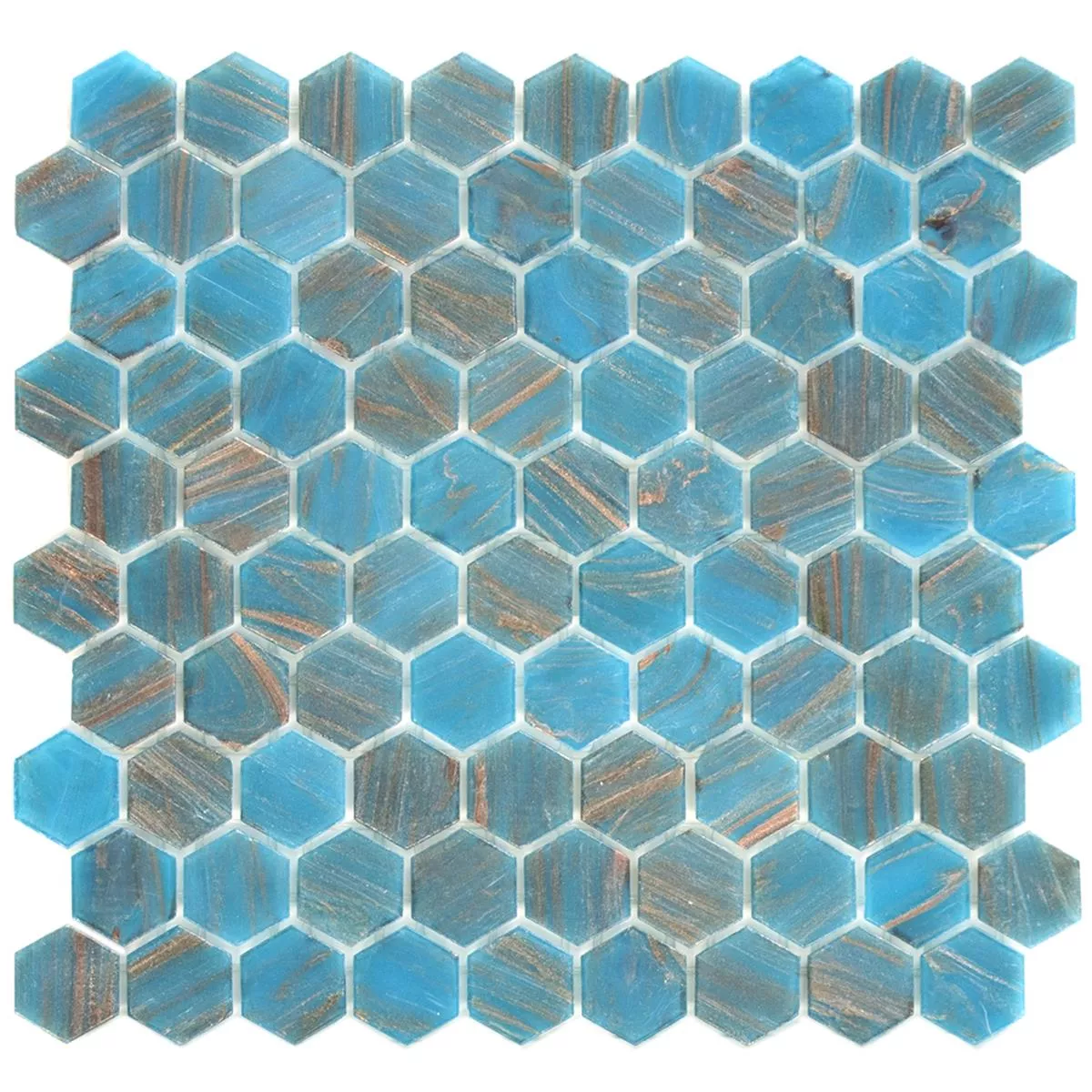 Γυάλινο Μωσαϊκό Πλακάκια Trend-Vi Ποτήρι Hexagonal 242 Τουρκουάζ Μπλε