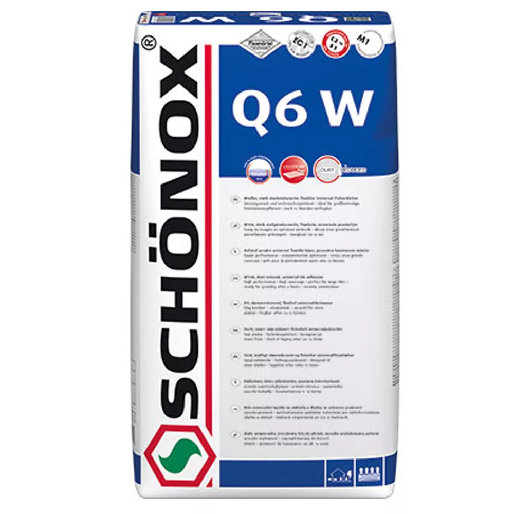 Κόλλα πλακιδίων Schönox Q6 W (τοίχου &amp; δαπέδου) κόλλα γενικής χρήσης (25 kg) (λευκή)