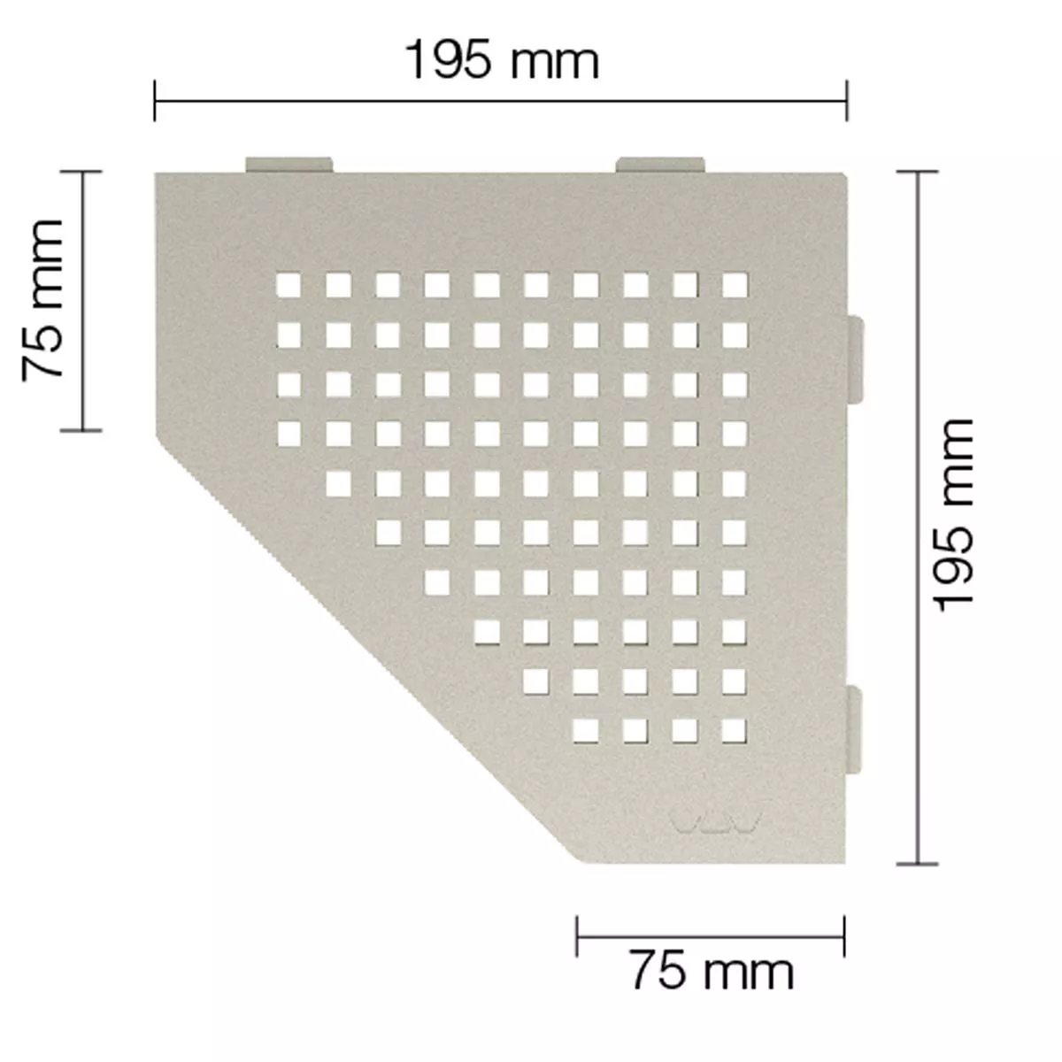 Ράφι τοίχου Ράφι ντους Schlüter 5eck 19,5x19,5cm Τετράγωνη κρέμα