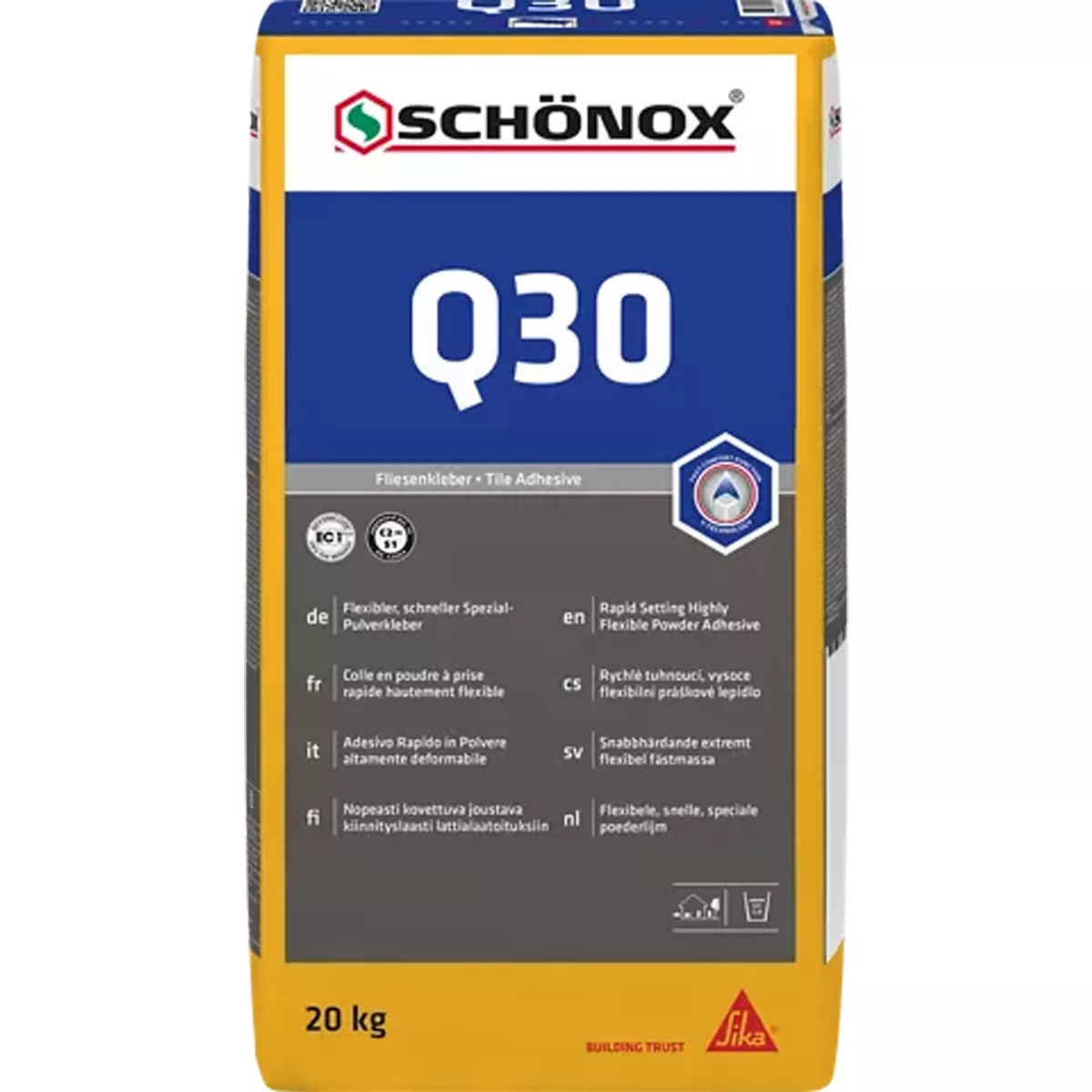 Κόλλα πλακιδίων Schönox Q30 Εύκαμπτη ειδική κόλλα σε σκόνη 20 KG