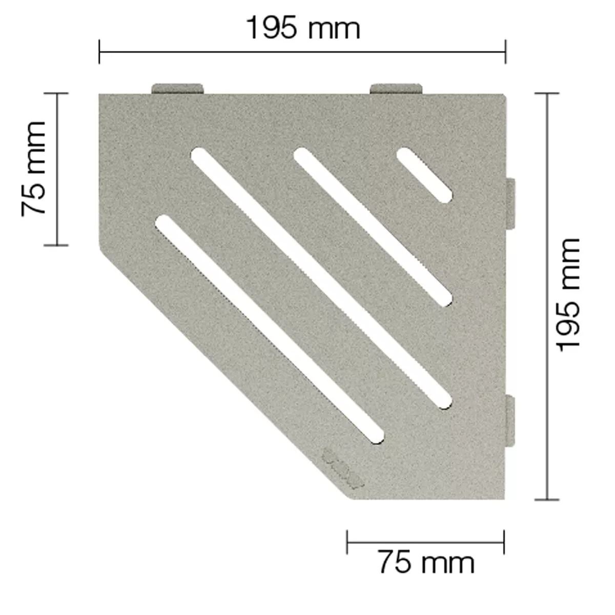 Ράφι τοίχου ντους Schlüter 5-γωνίες 19,5x19,5 cm Wave Grey