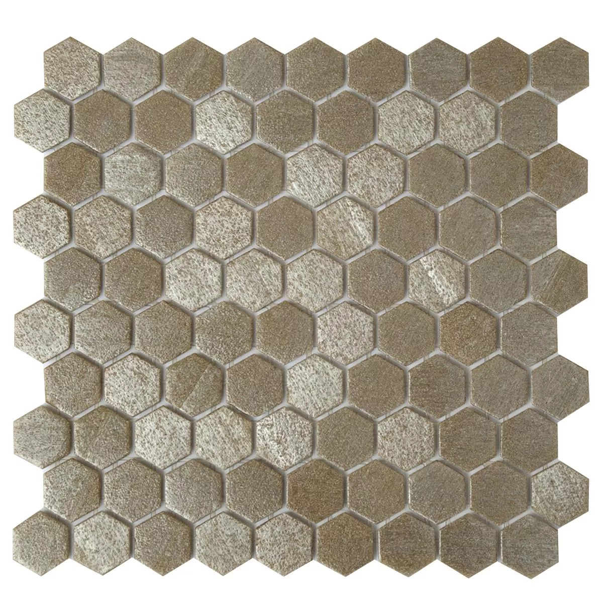 Γυάλινο Μωσαϊκό Πλακάκια Trend-Vi Hexagonal 2120 Ανοιχτό Kαφέ