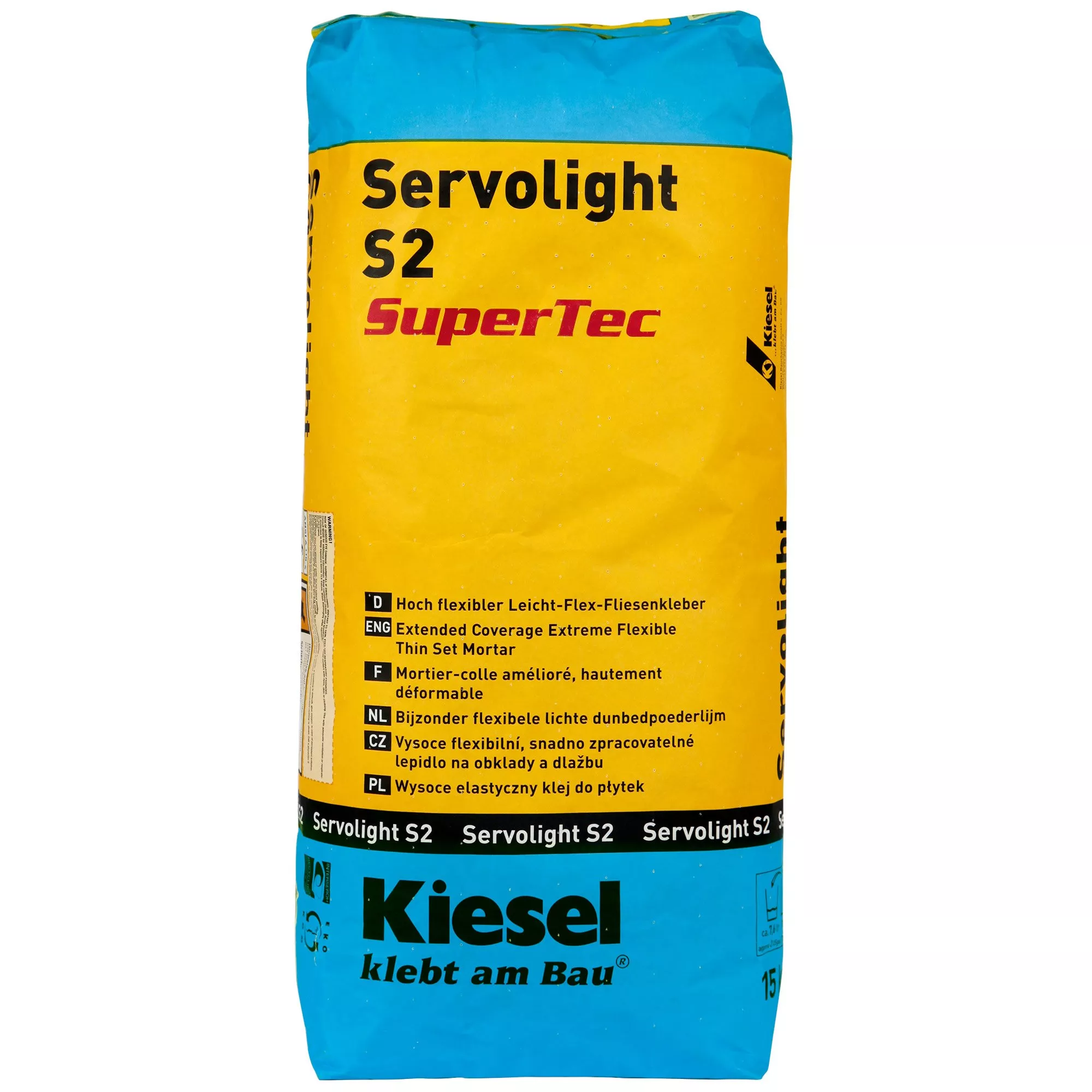 Kiesel Servolight S2 SuperTec - Εξαιρετικά εύκαμπτη ελαφριά εύκαμπτη κόλλα πλακιδίων (15KG)
