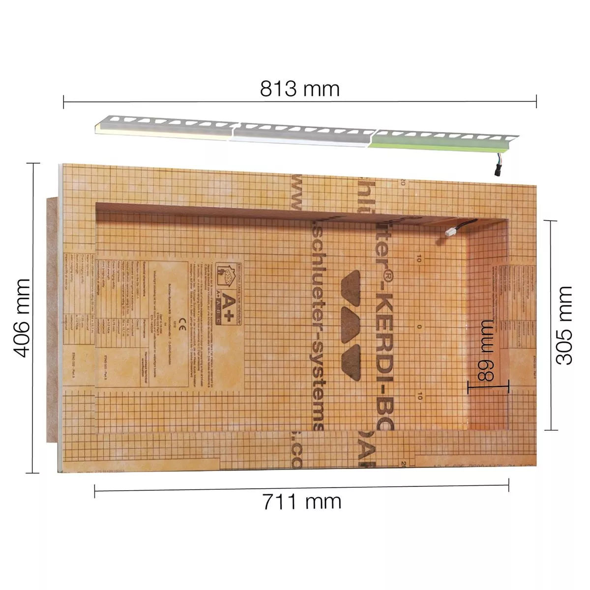 Σετ εσοχής Schlüter Kerdi Board NLT Φωτισμός LED