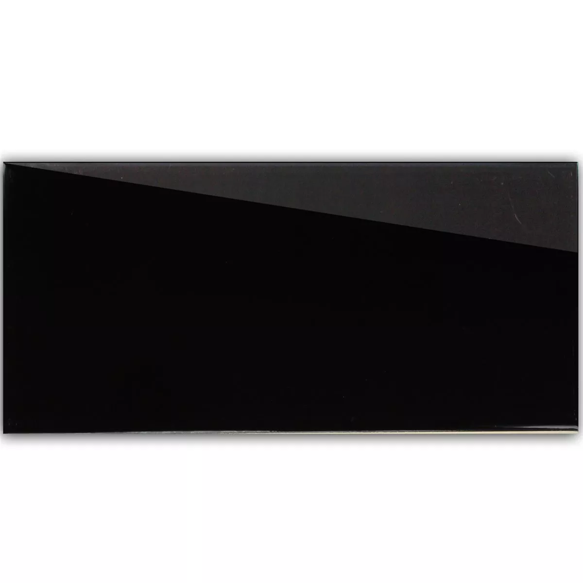 Πρότυπο Metro Πλακάκια Tοίχου Μαύρος Αστραφτερό 10x30cm