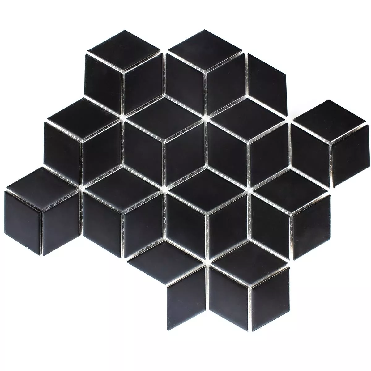 Kεραμικά Ψηφιδωτά Πλακάκια Cavalier 3D Ζάρια Παγωμένος Μαύρος