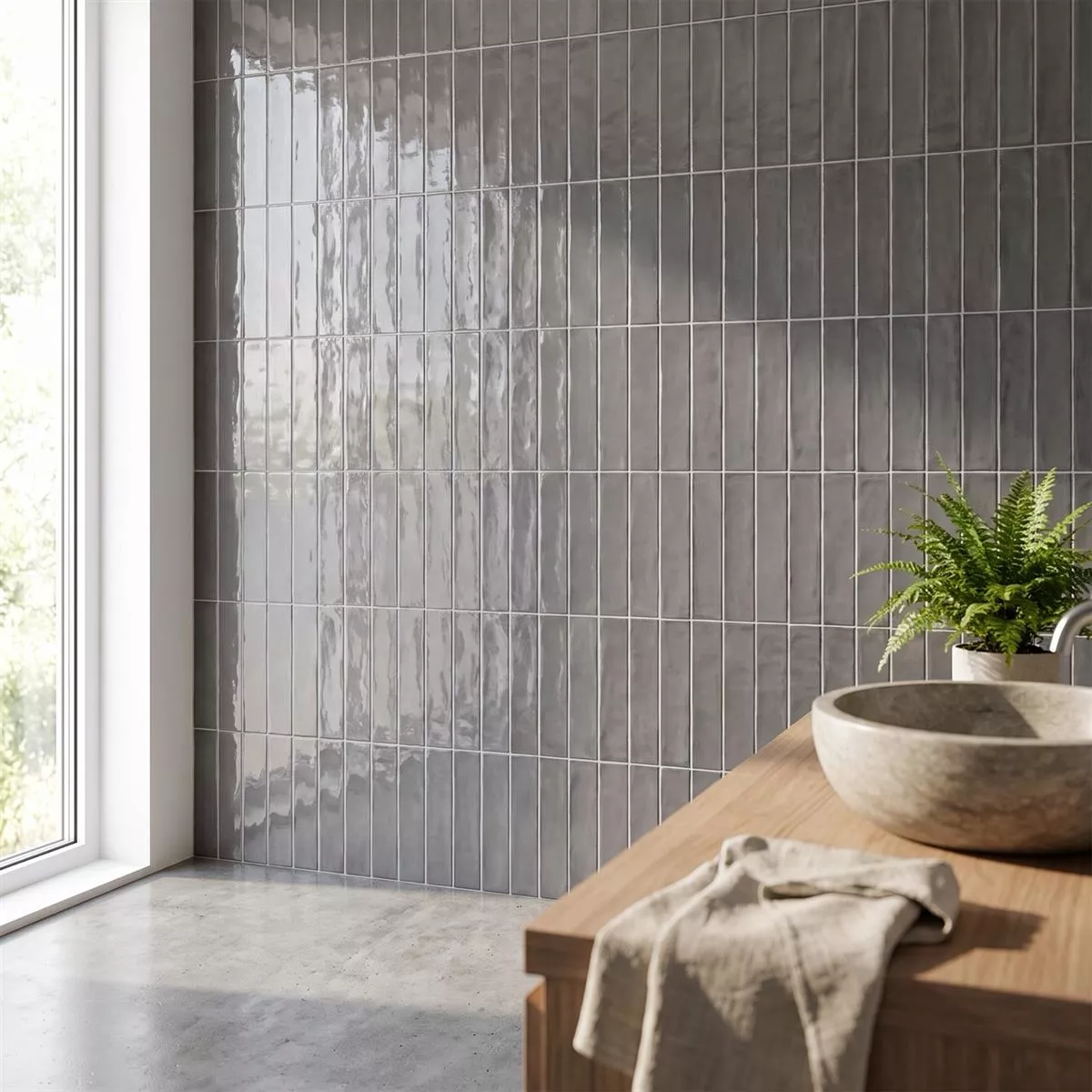 Topkapi Γκρί Αστραφτερό Ρουστίκ 10x30 cm Dark Grey