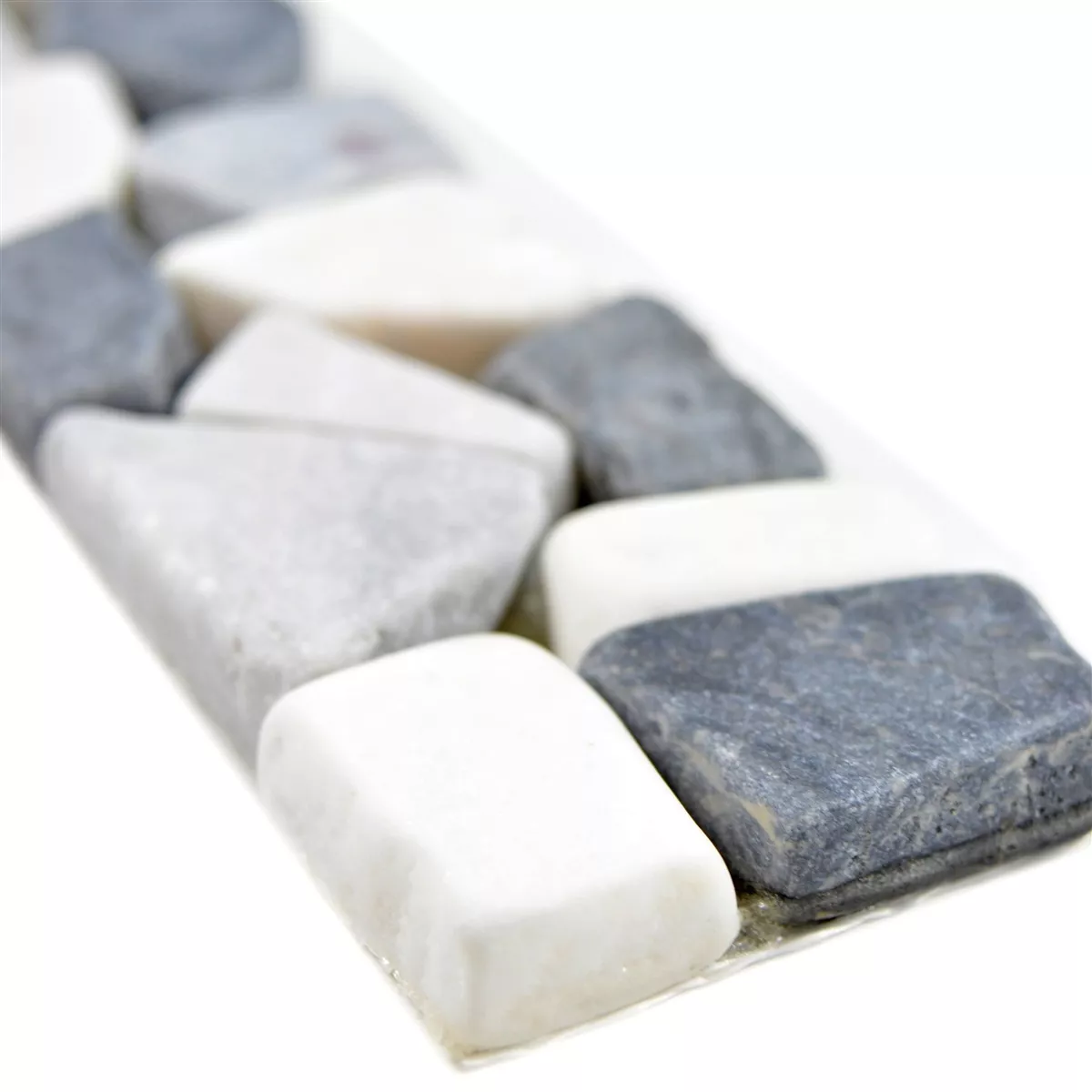 Φυσική Πέτρα Пερίγραμμα Пλακιδίων Riesco Μαύρος Γκρί Ασπρο