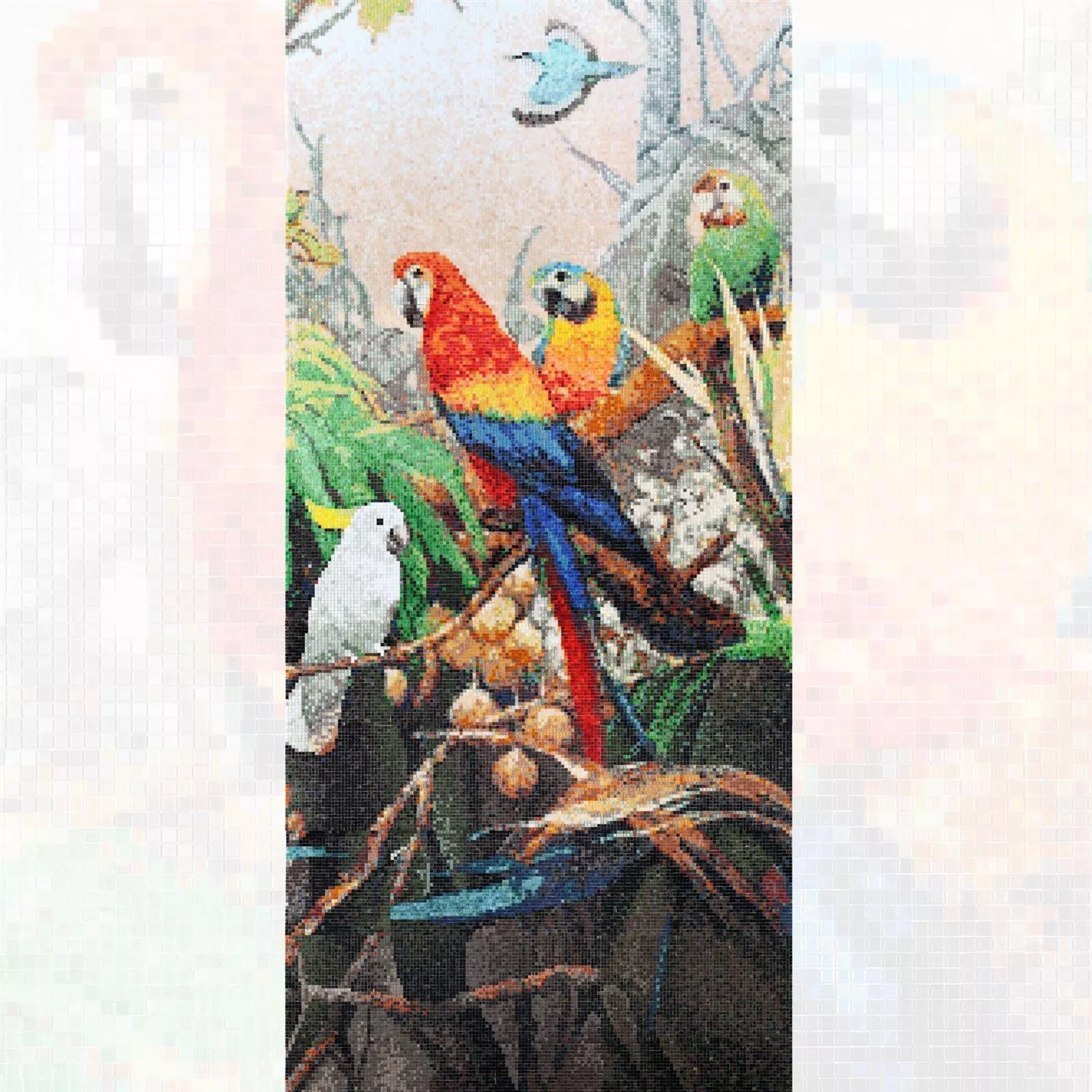 Γυάλινο Μωσαϊκό Εικόνα Parrots 90x240cm