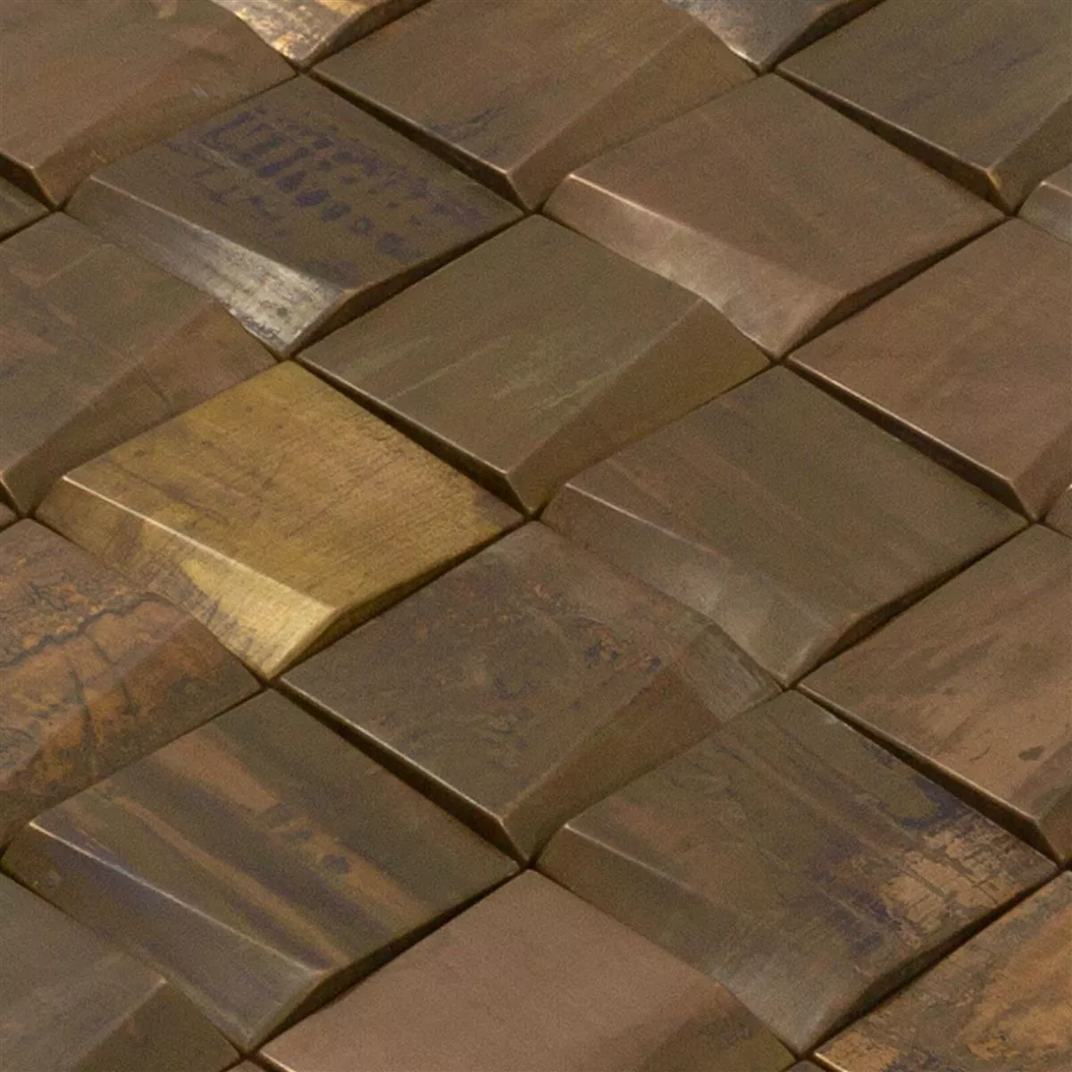 Mέταλλο Χαλκός Ψηφιδωτά Πλακάκια Copperfield 3D 48x48mm