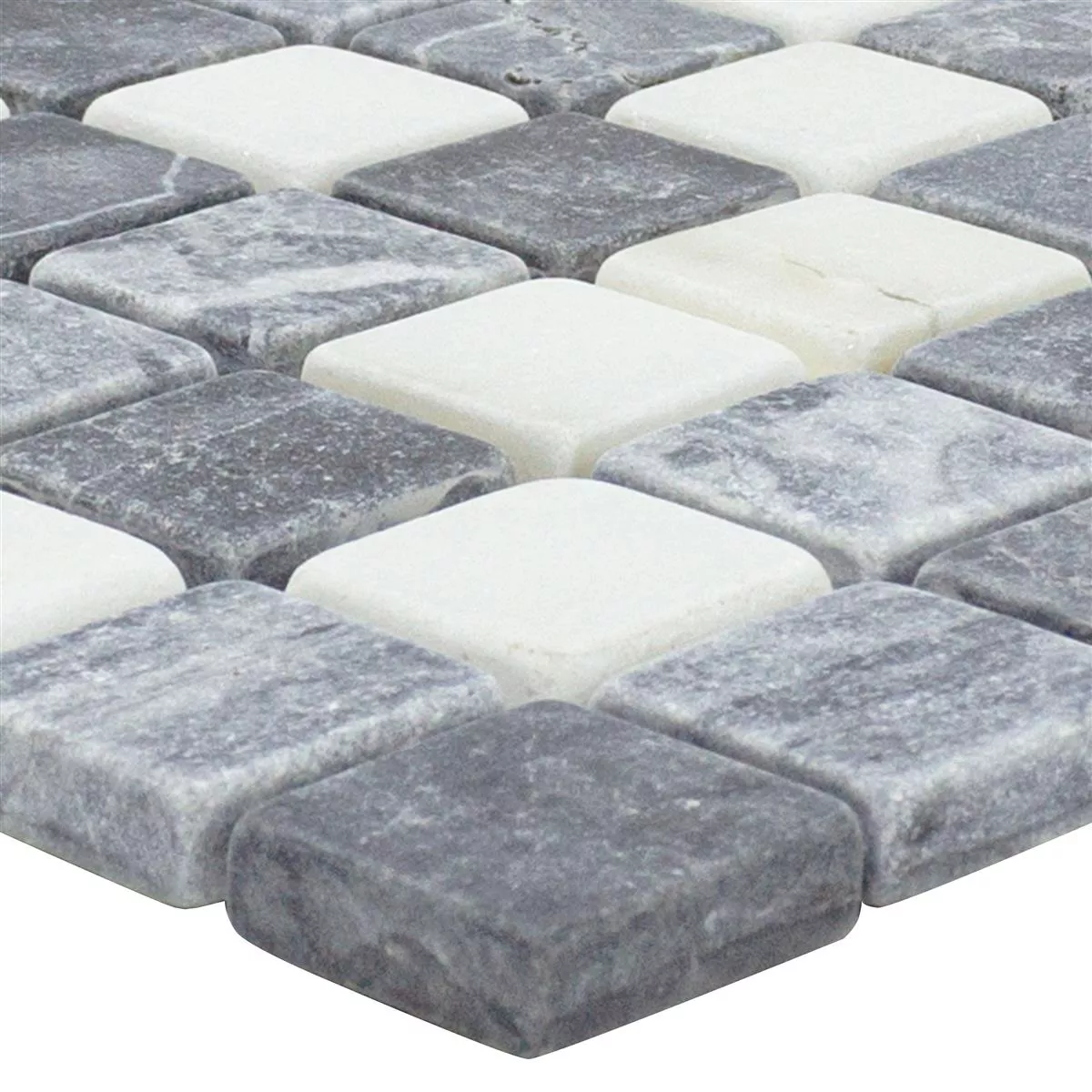 Μάρμαρο Μωσαϊκό Από Φυσική Πέτρα Πλακάκια Stanford Γκρί Ασπρο