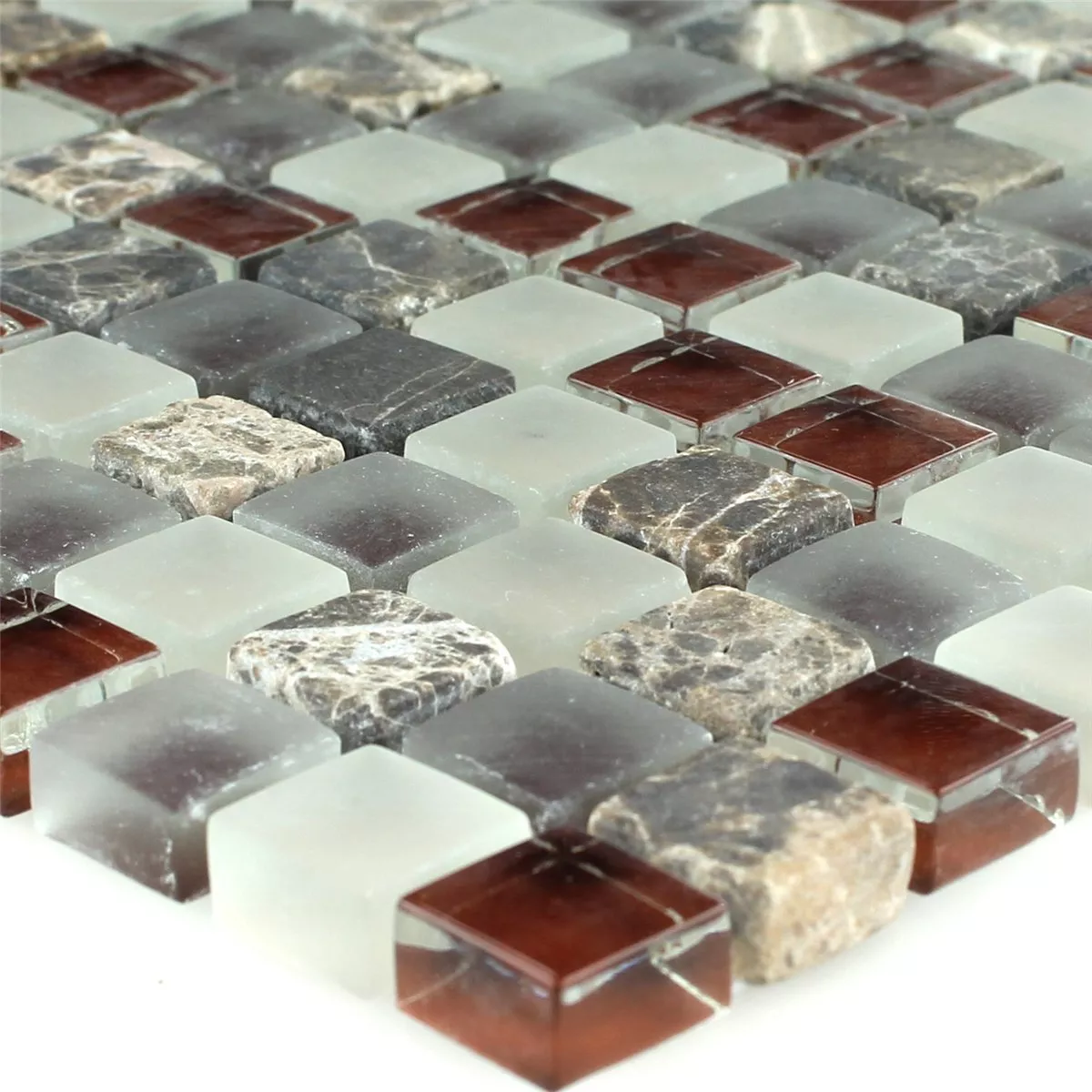 Ψηφιδωτά Πλακάκια Ποτήρι Μάρμαρο 15x15x8mm Kαφέ